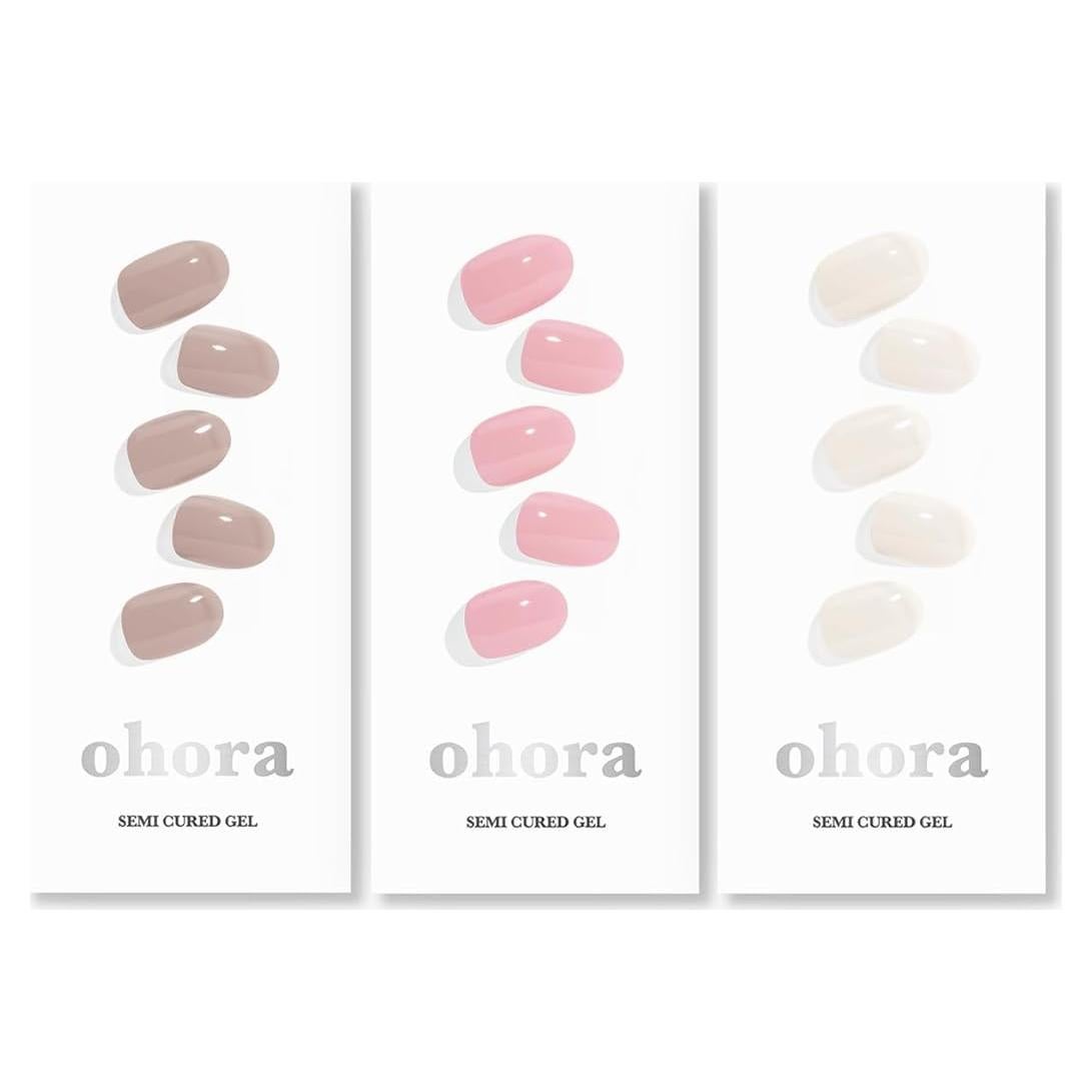 Tiras de Uñas Gel Semi-Curadas ohora - Conjunto 3 Colores