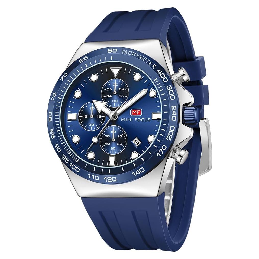 Reloj de Pulsera Mini Focus MF0488G Casual Hombre Azul-Plata