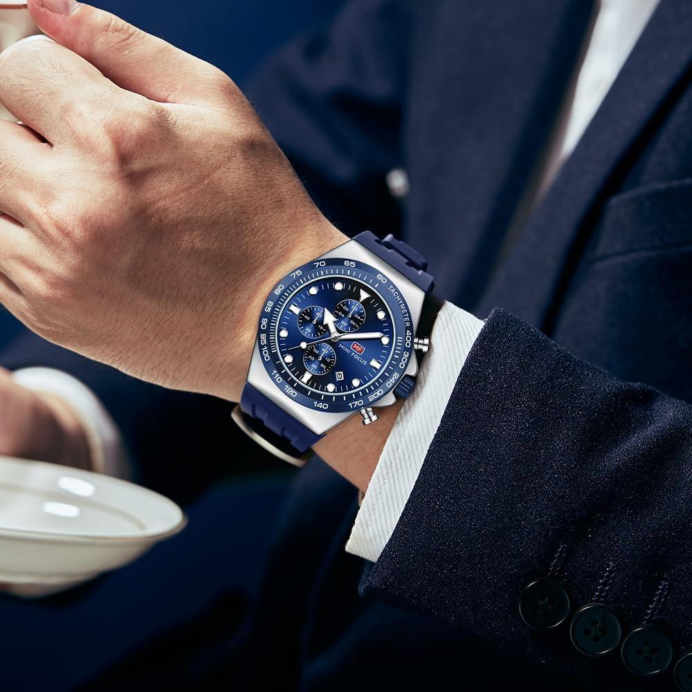 Reloj de Pulsera Mini Focus MF0488G Casual Hombre Azul-Plata