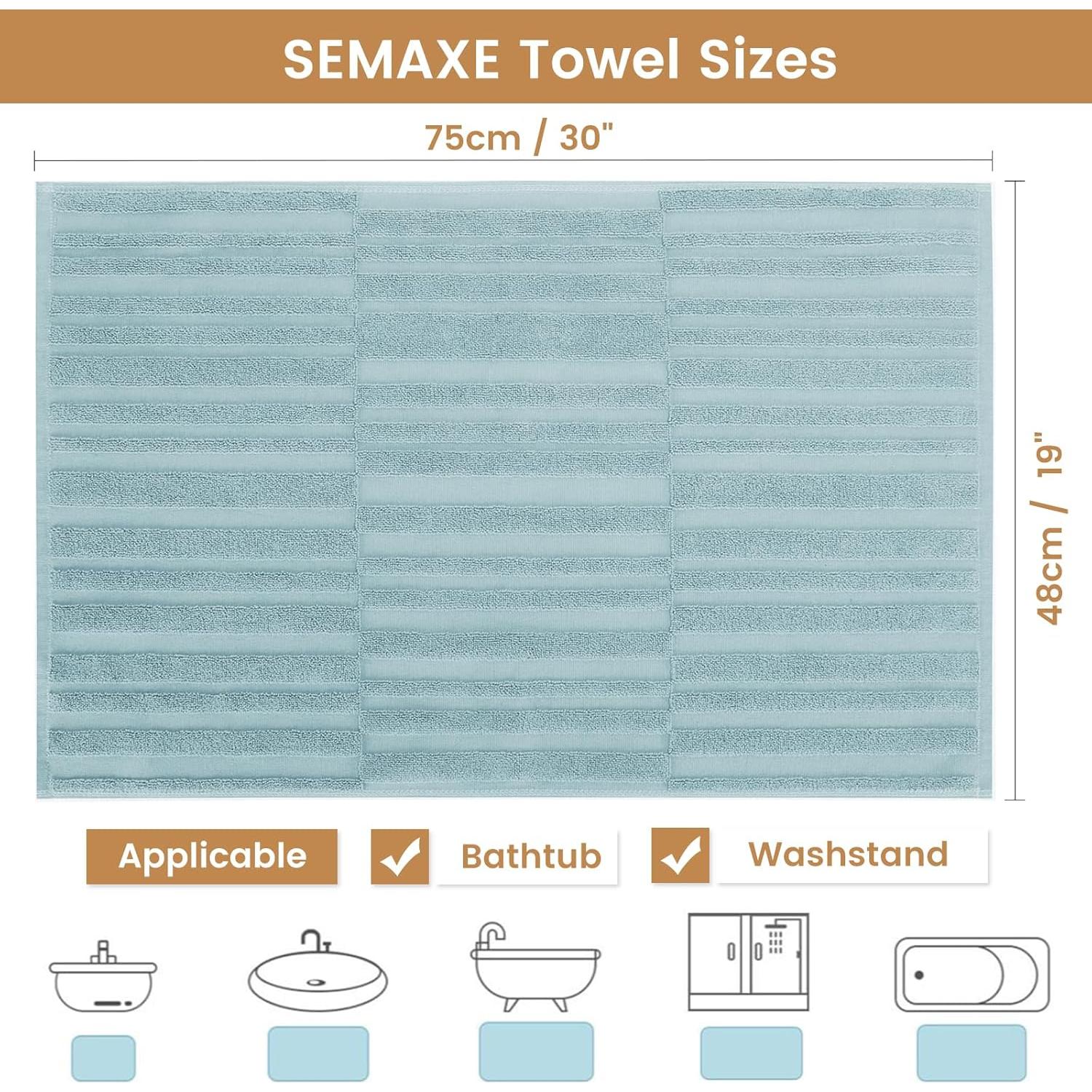 Alfombrillas de Baño SEMAXE 2-Pack Algodón Antideslizantes Azul