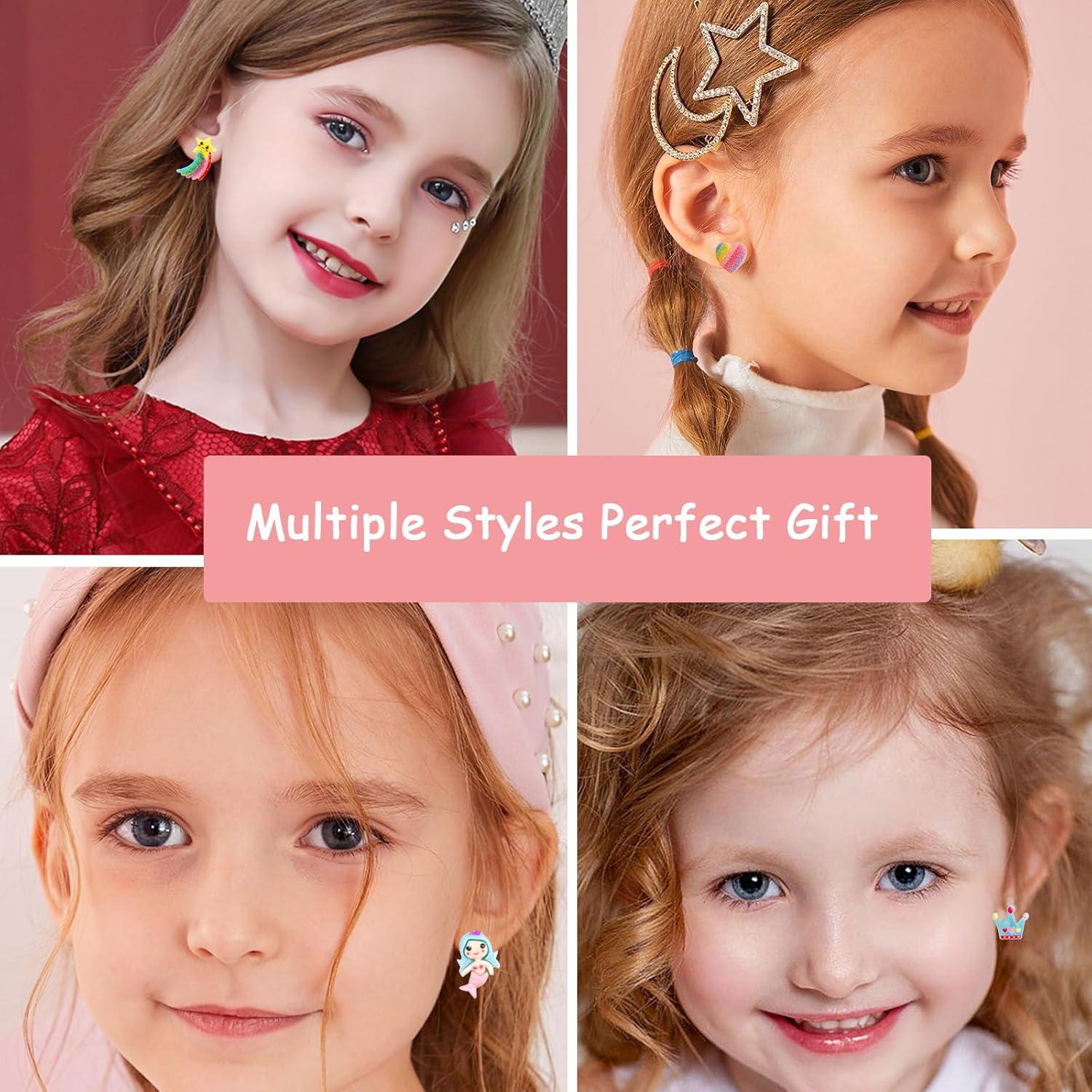 Pendientes de Clip Hipoalergénicos para Niñas 4-12 Años - 10 Pares