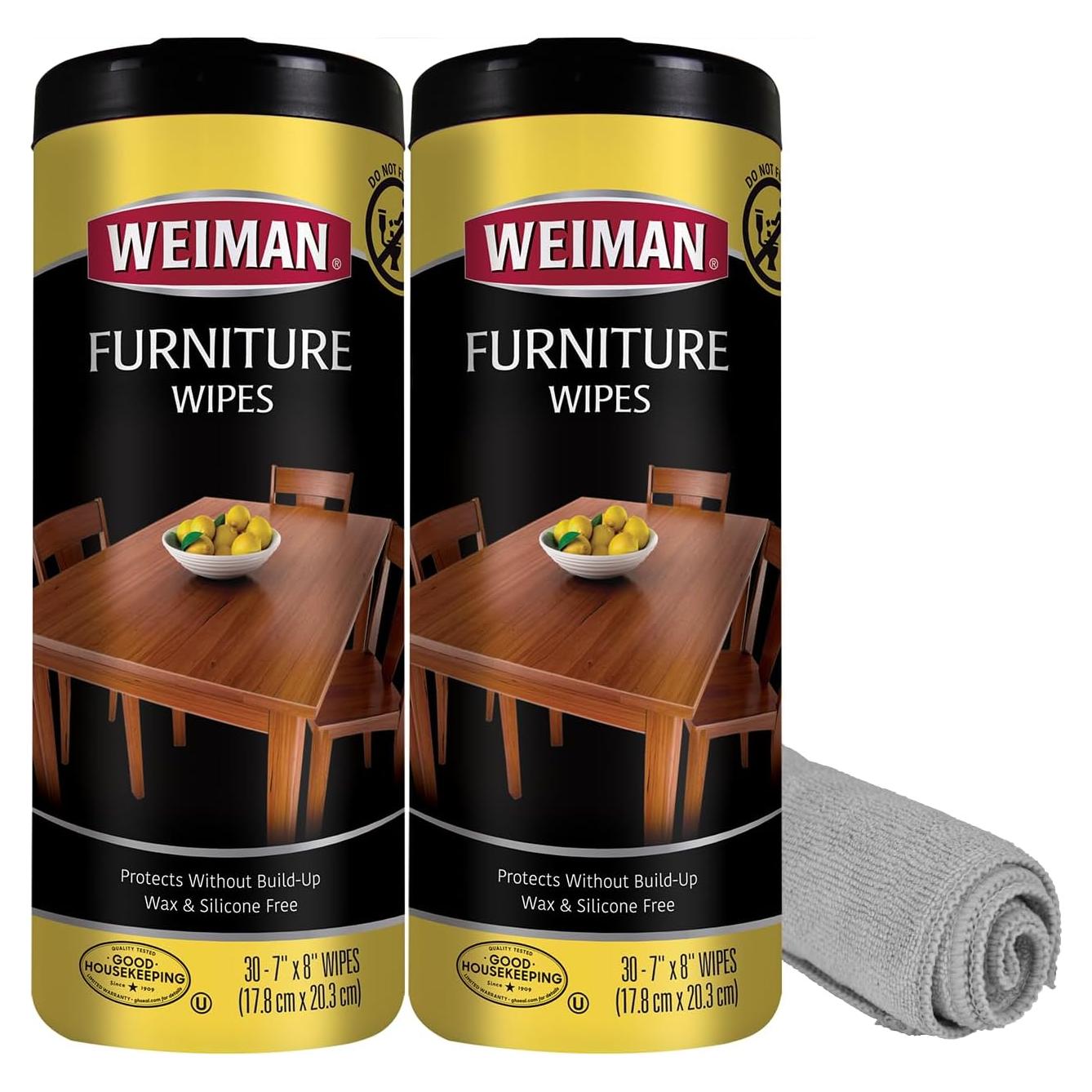 Toallitas de limpieza Weiman para madera, 2 paquetes, 20 unidades