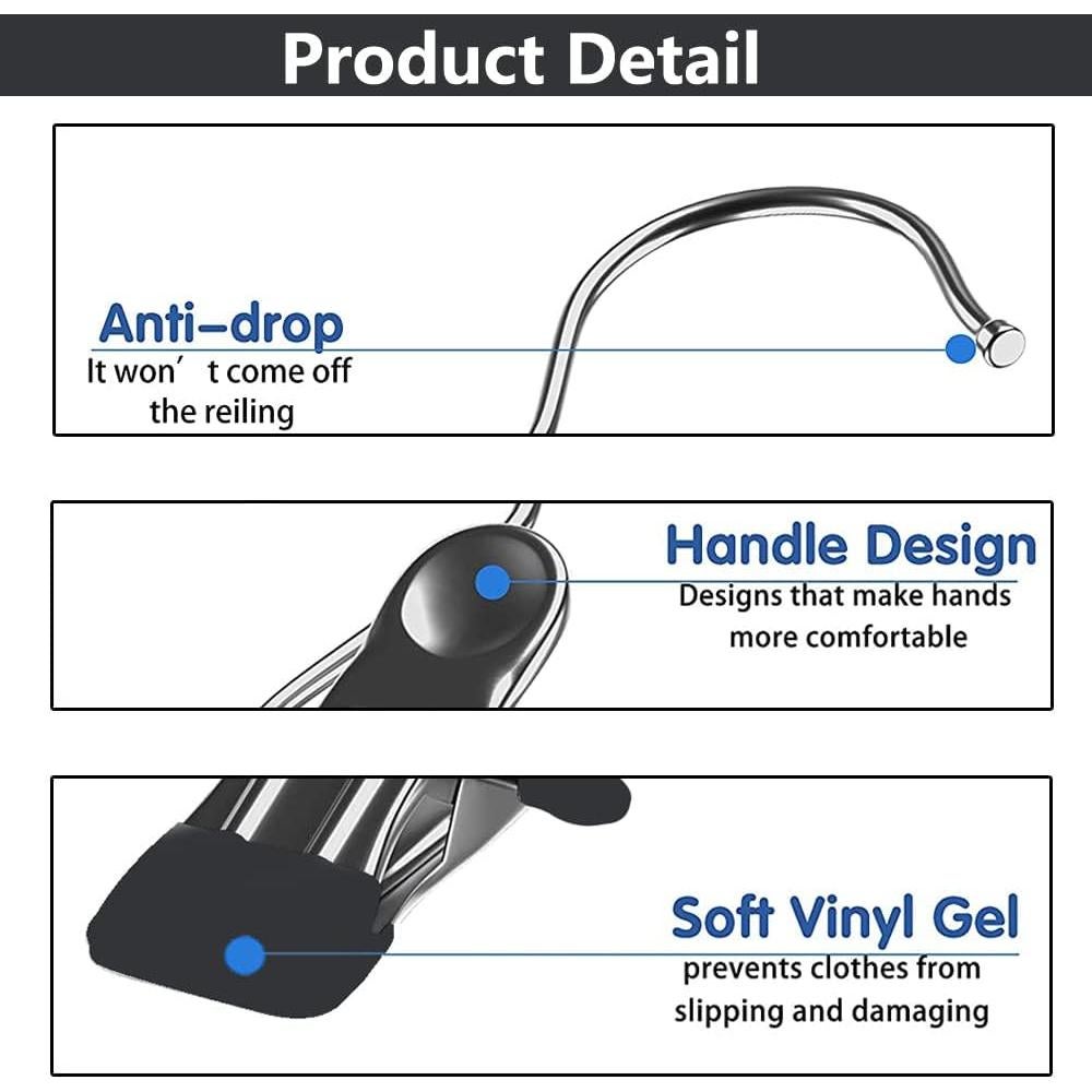 Ganchos de Lavandería JOINSI 20 Pcs Acero Inoxidable Antideslizante
