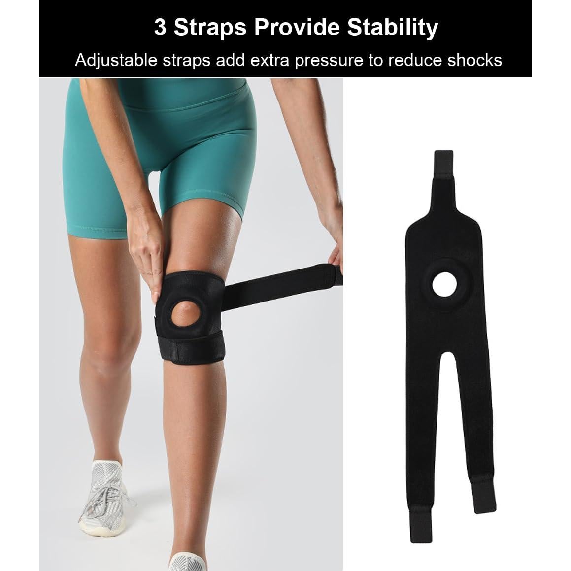 Férula de Rodilla SUJAYU Ajustable para Alivio de Dolor - Negro