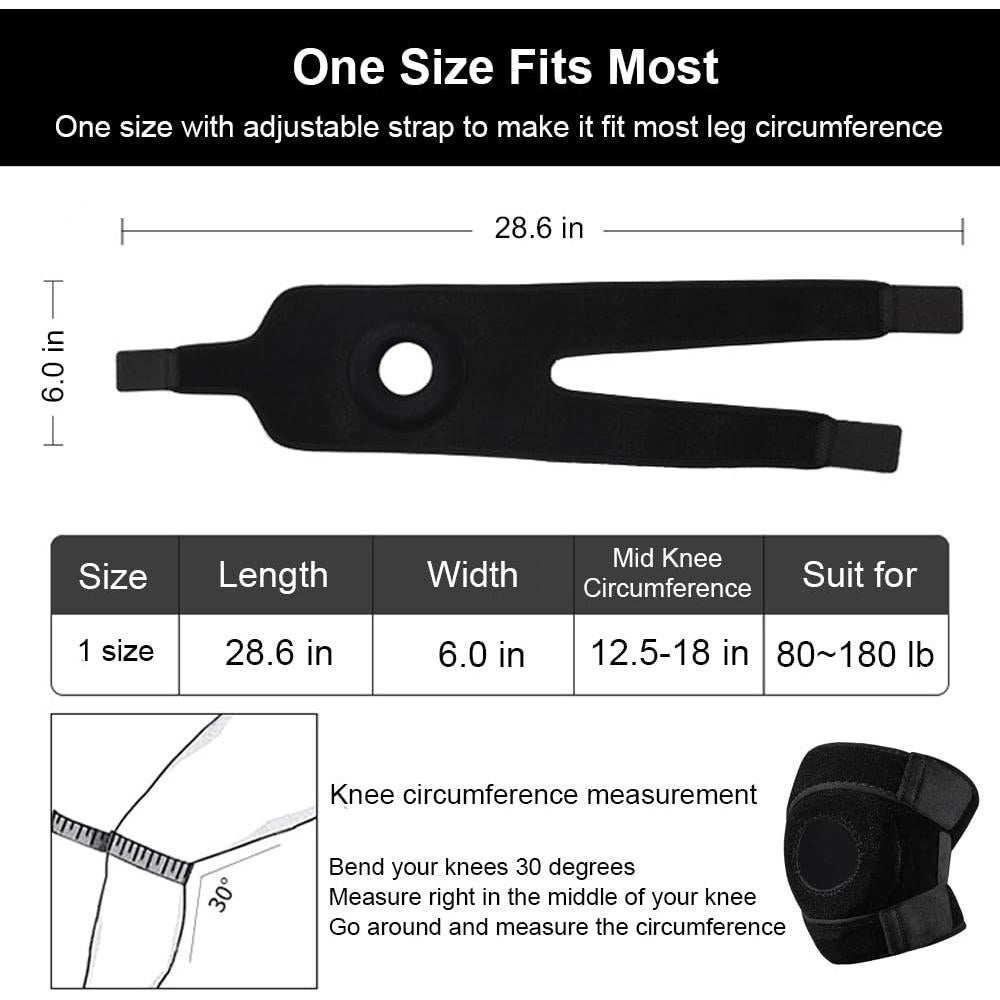 Férula de Rodilla SUJAYU Ajustable para Alivio de Dolor - Negro