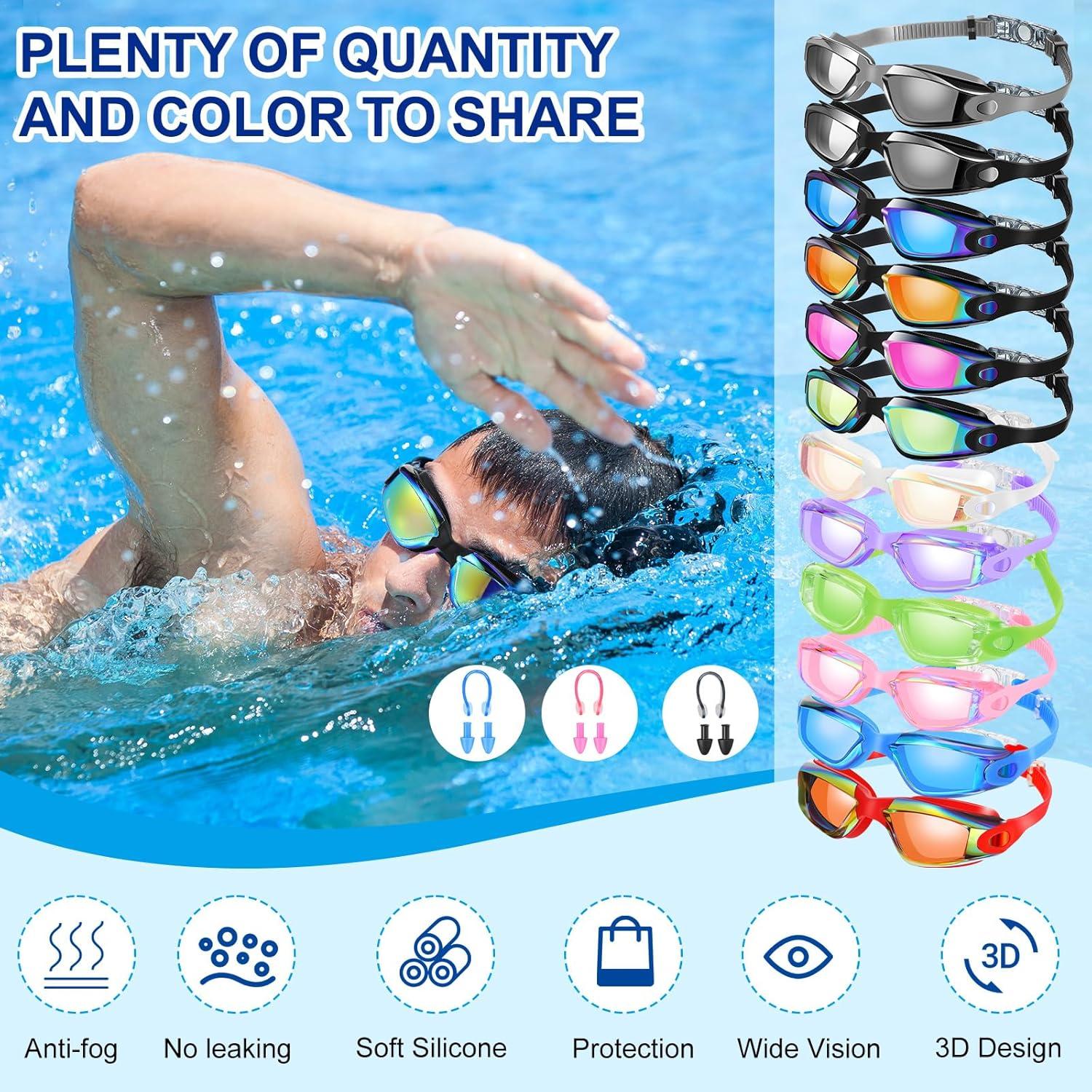Gafas de natación Flutesan 12 Pack con tapones y clip
