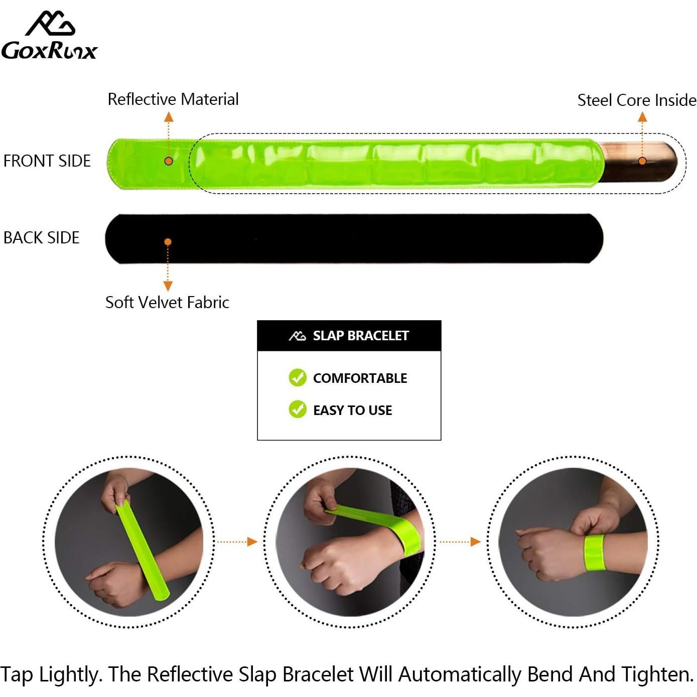 Bandas Reflectantes GoxRunx 6 Piezas Ajustables para Correr