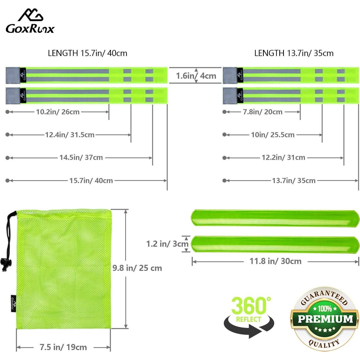 Bandas Reflectantes GoxRunx 6 Piezas Ajustables para Correr