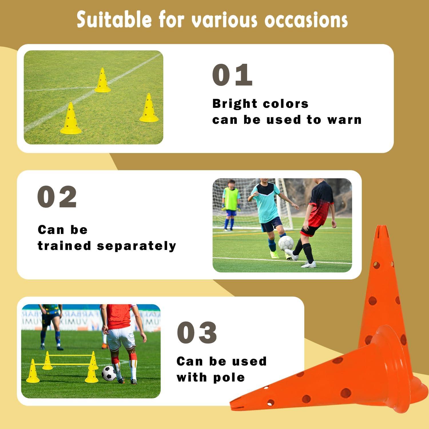 Conos de Entrenamiento de Fútbol TNZMART 50 cm Plástico Duradero