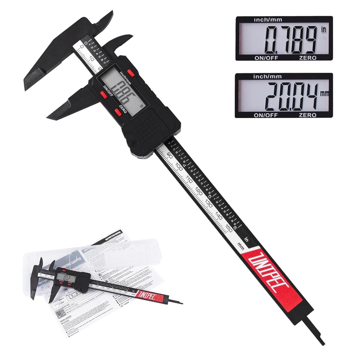 Calibrador Digital UNIPEC 15 cm LCD Alta Precisión Negro