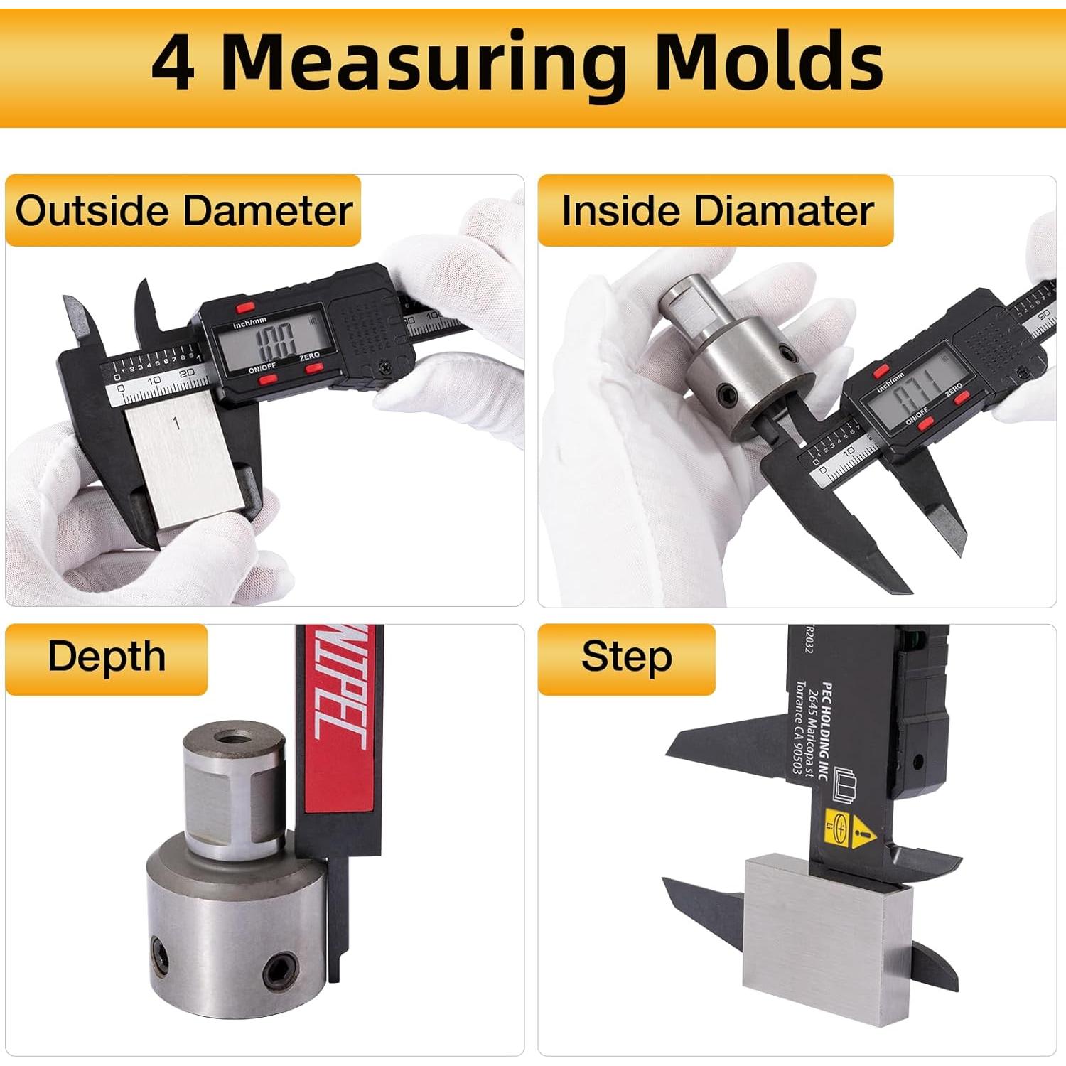 Calibrador Digital UNIPEC 15 cm LCD Alta Precisión Negro
