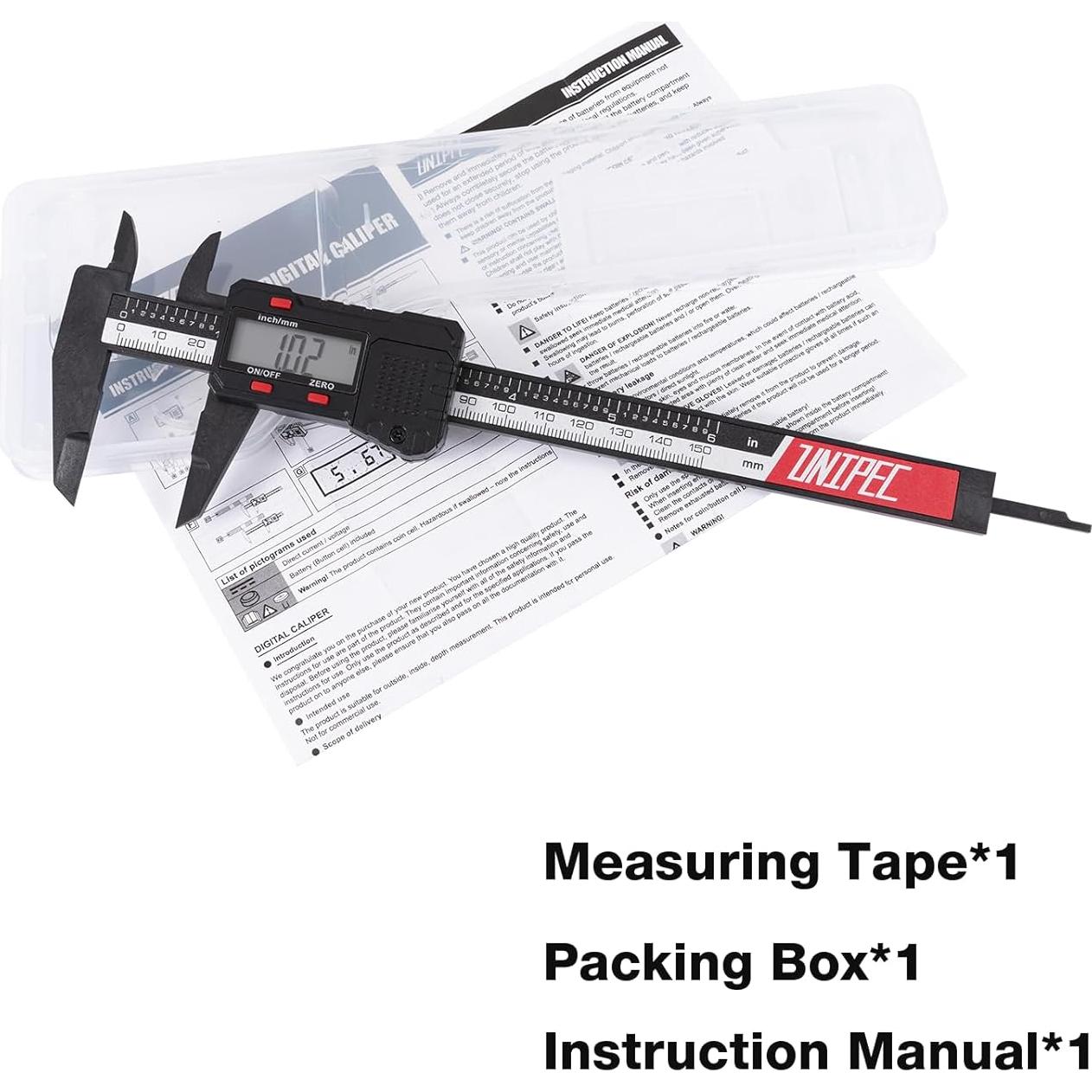 Calibrador Digital UNIPEC 15 cm LCD Alta Precisión Negro