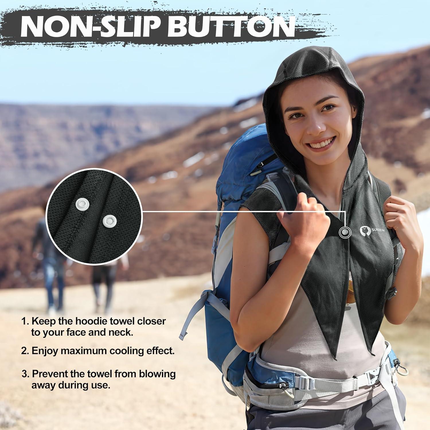 Toalla de Enfriamiento con Capucha Sukeen Negra 63.5x30.5cm