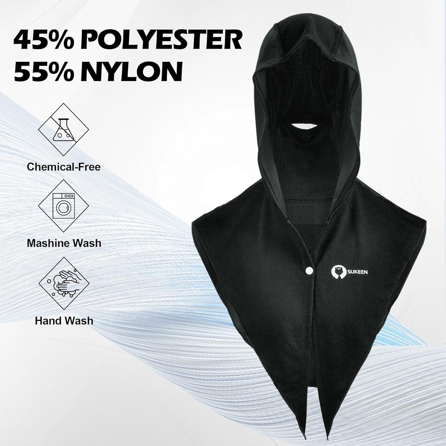 Toalla de Enfriamiento con Capucha Sukeen Negra 63.5x30.5cm