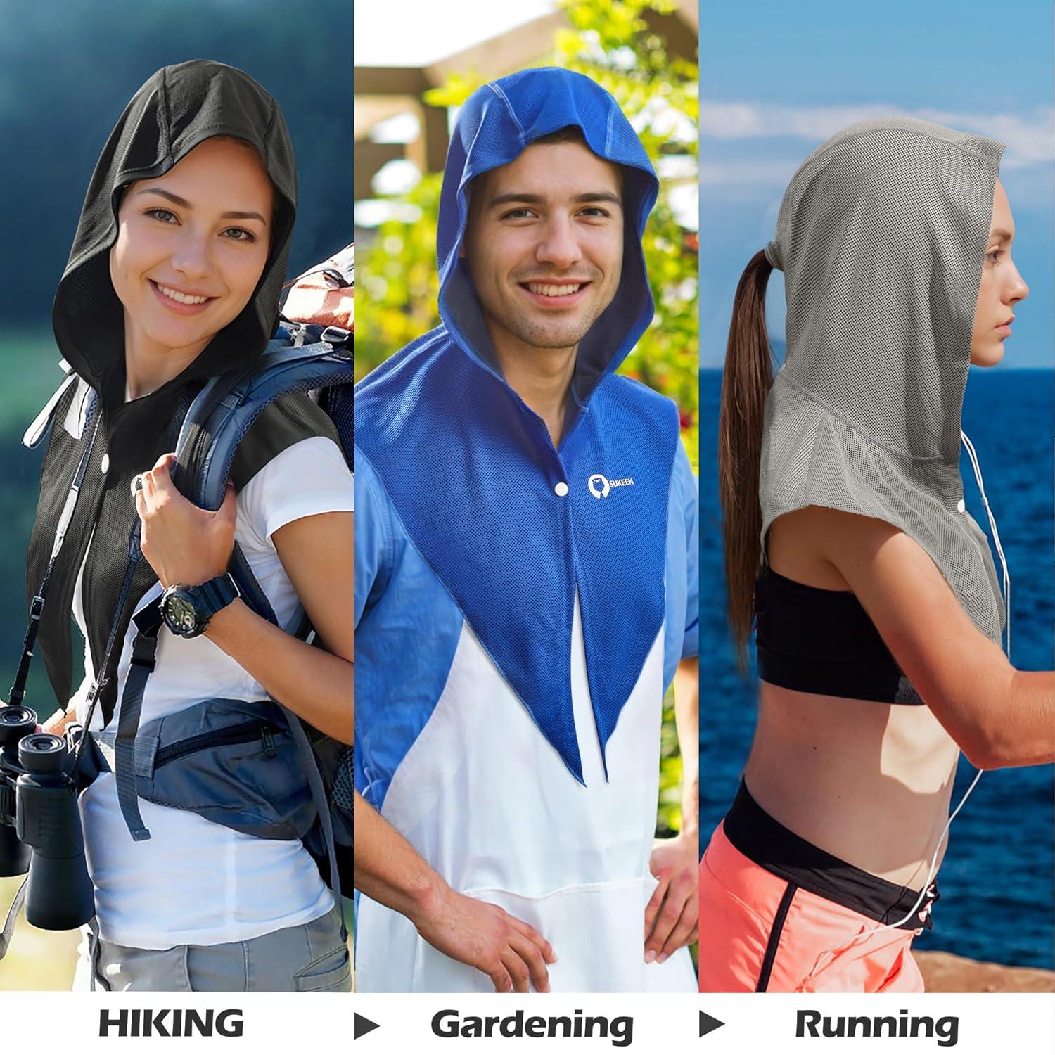 Toalla de Enfriamiento con Capucha Sukeen Negra 63.5x30.5cm