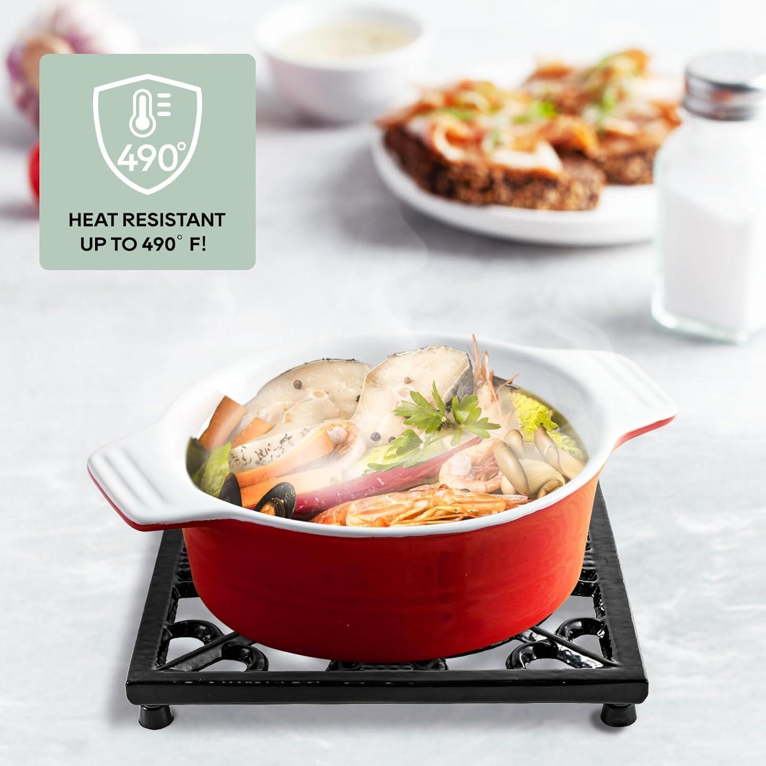 Trivet de Hierro Fundido JOGREFUL Flor Negra 28x21cm