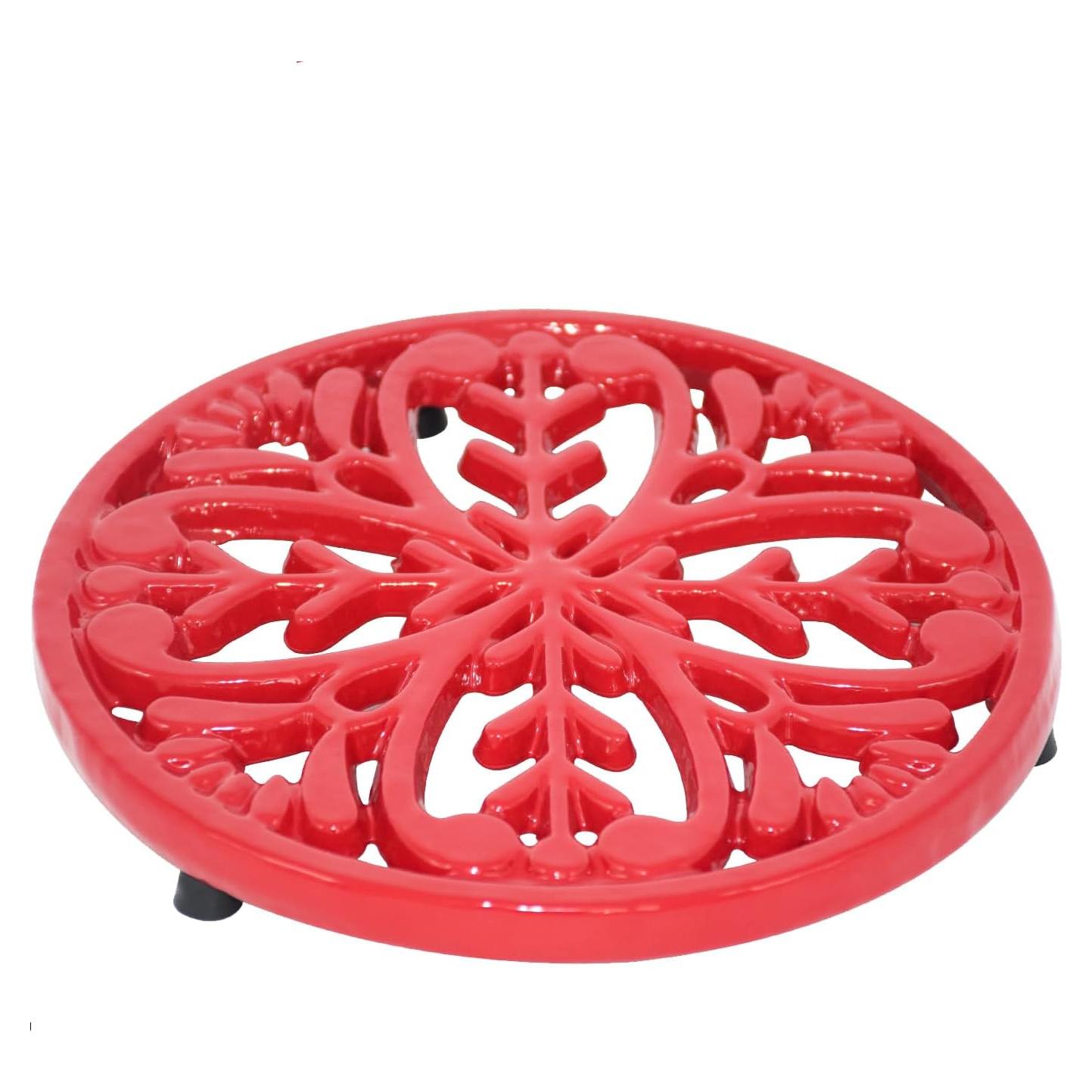 Trivet Cuadrado de Hierro Fundido JOGREFUL Rojo 17.78 cm