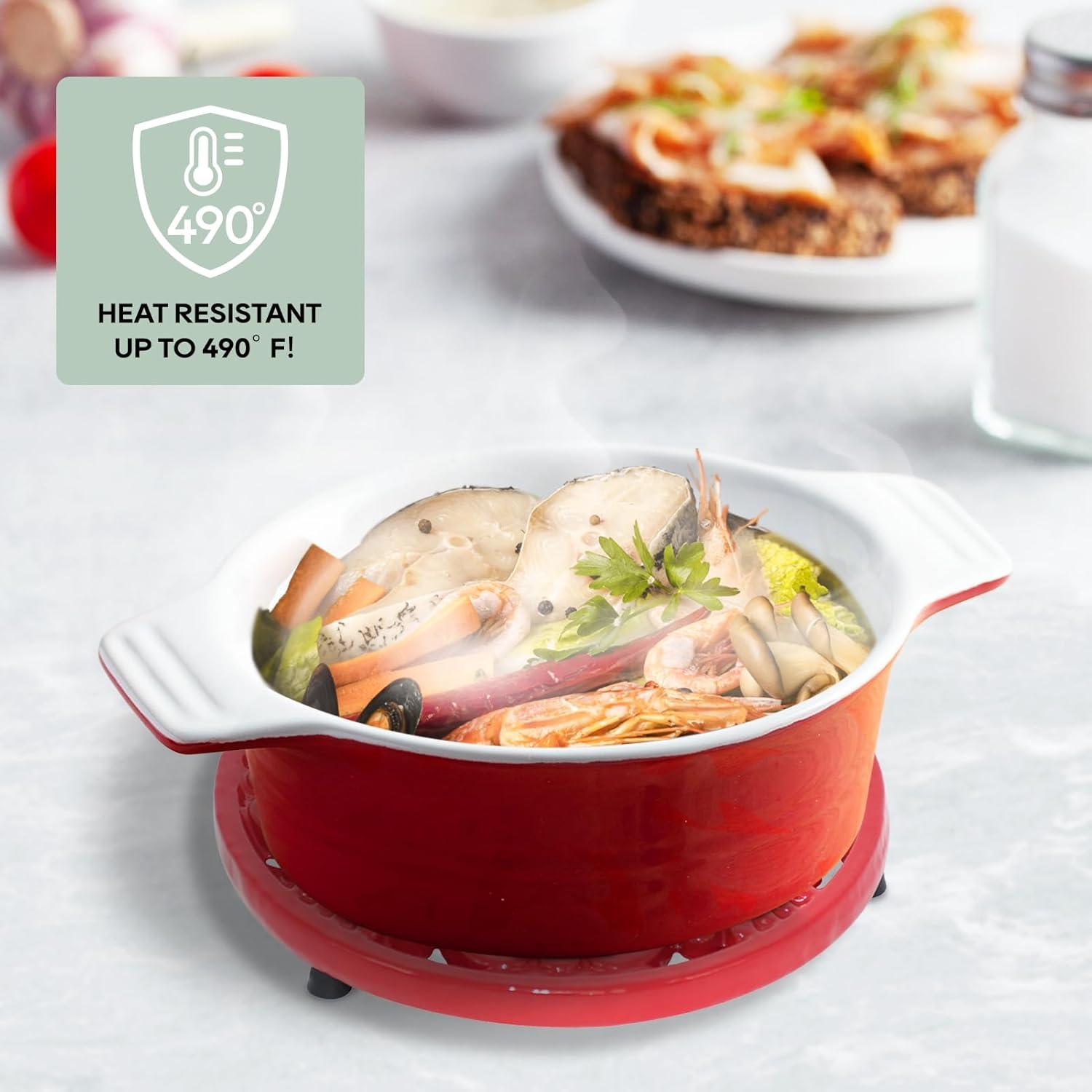 Trivet Cuadrado de Hierro Fundido JOGREFUL Rojo 17.78 cm