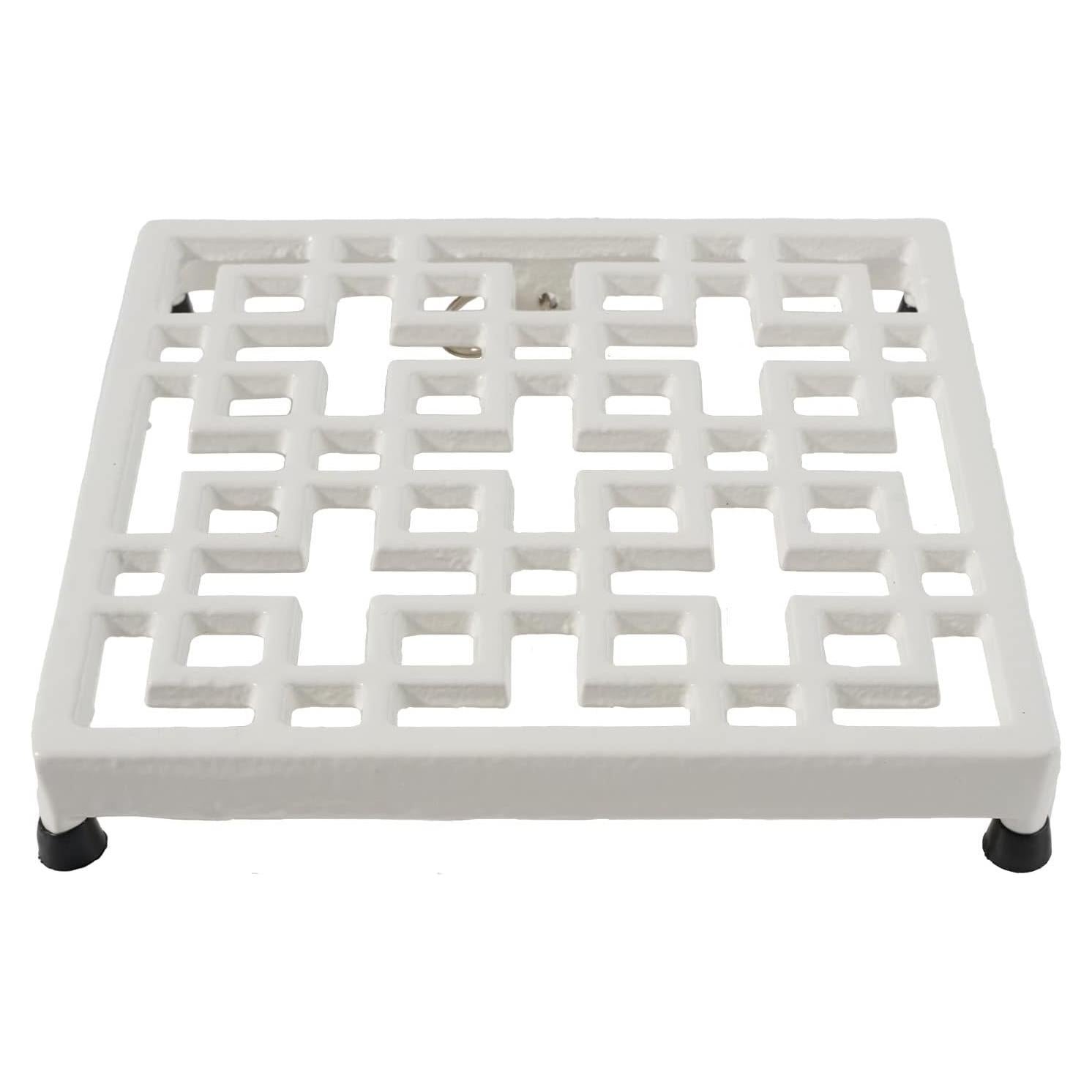Trivet Cuadrado de Hierro Fundido JOGREFUL Blanco 20x20cm