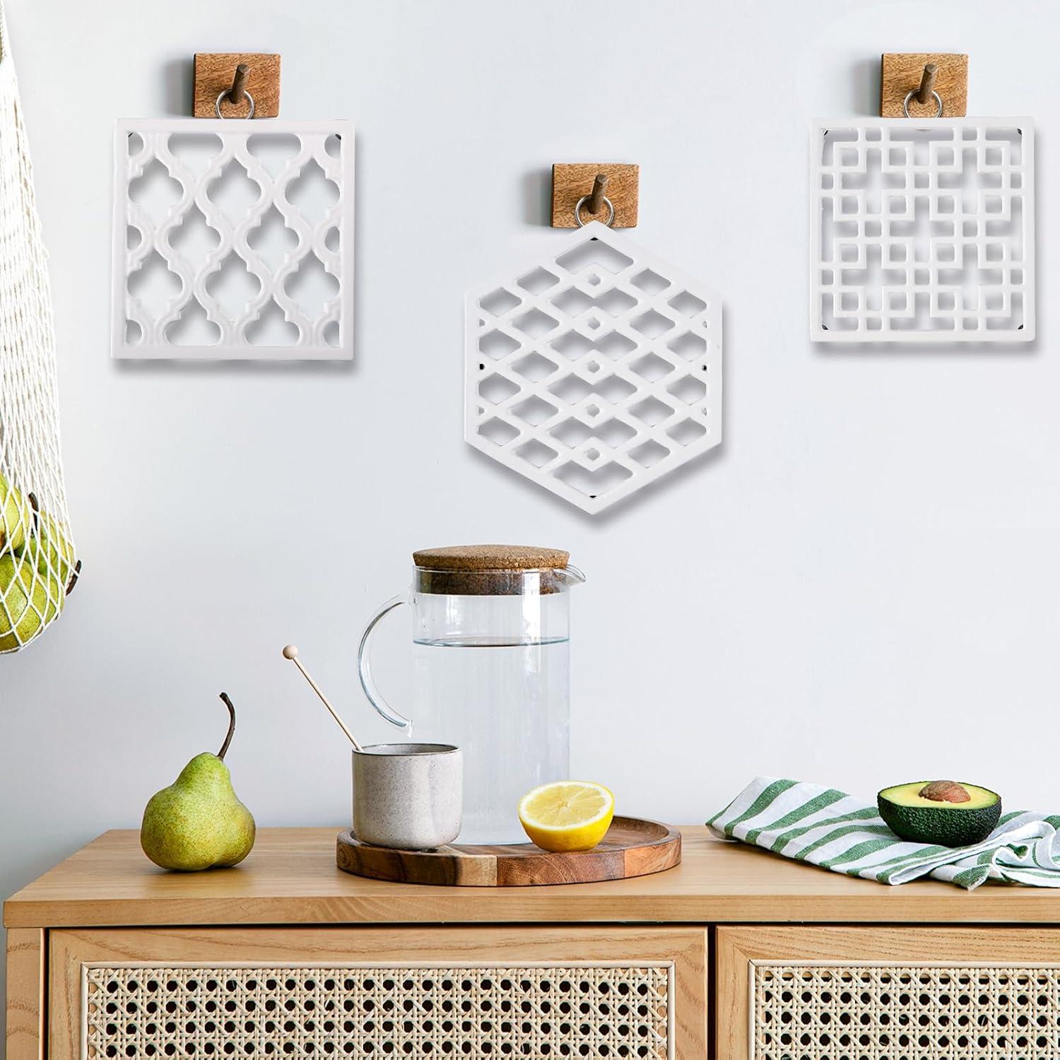 Trivet Cuadrado de Hierro Fundido JOGREFUL Blanco 20x20cm