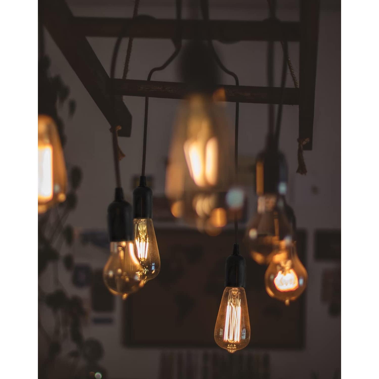 Cable de lámpara colgante HESSION 1.8m E26/E27 360W Negro 3-Pack