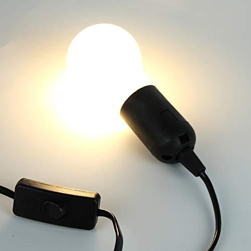 Cable de lámpara colgante HESSION 1.8m E26/E27 360W Negro 3-Pack