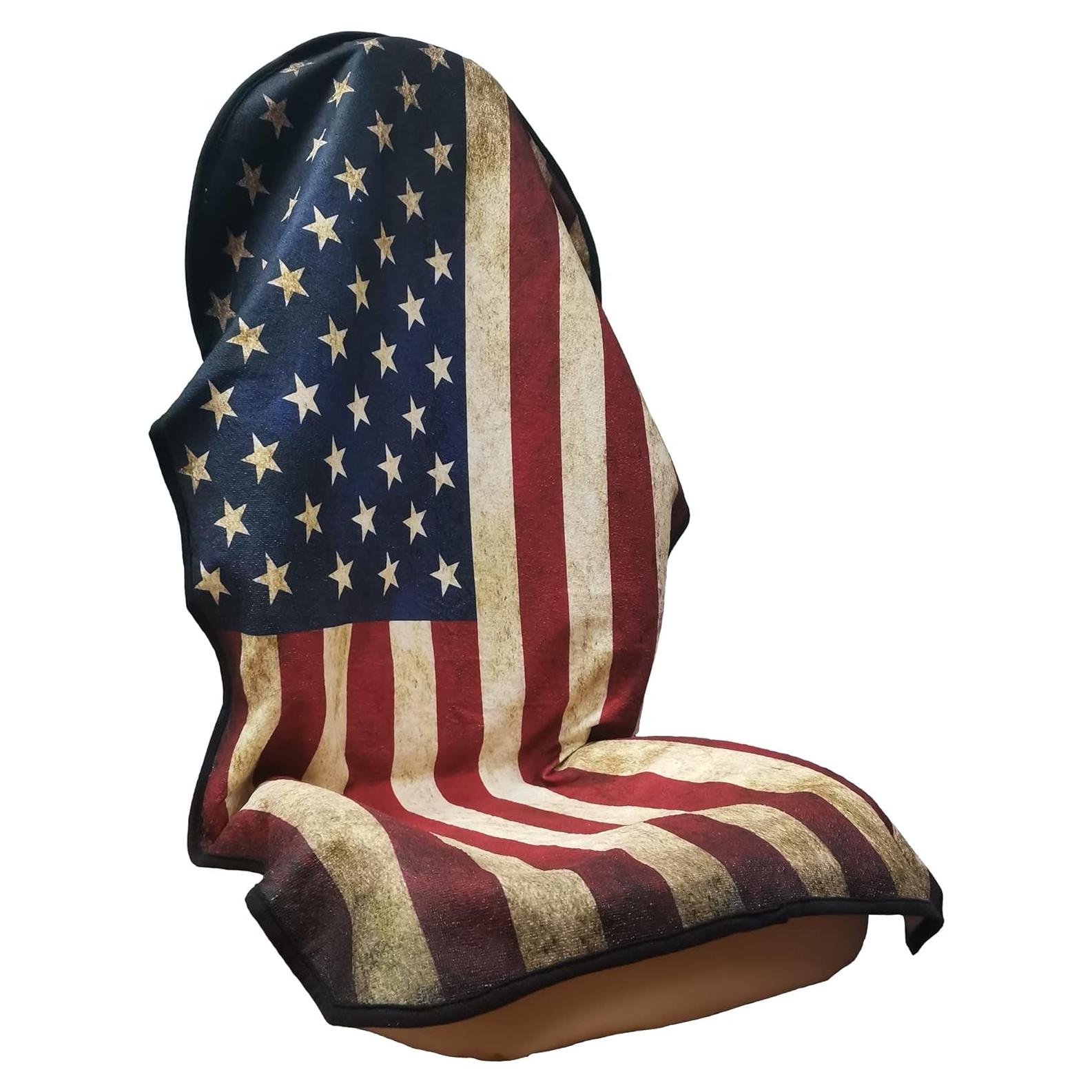 Protector de Asiento de Coche LoyaGour Bandera Americana 1Pcs
