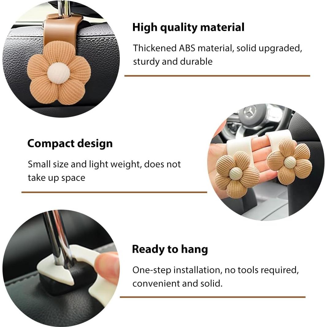 Ganchos para Reposacabezas SHMZK - Organizador de Coche Marrón