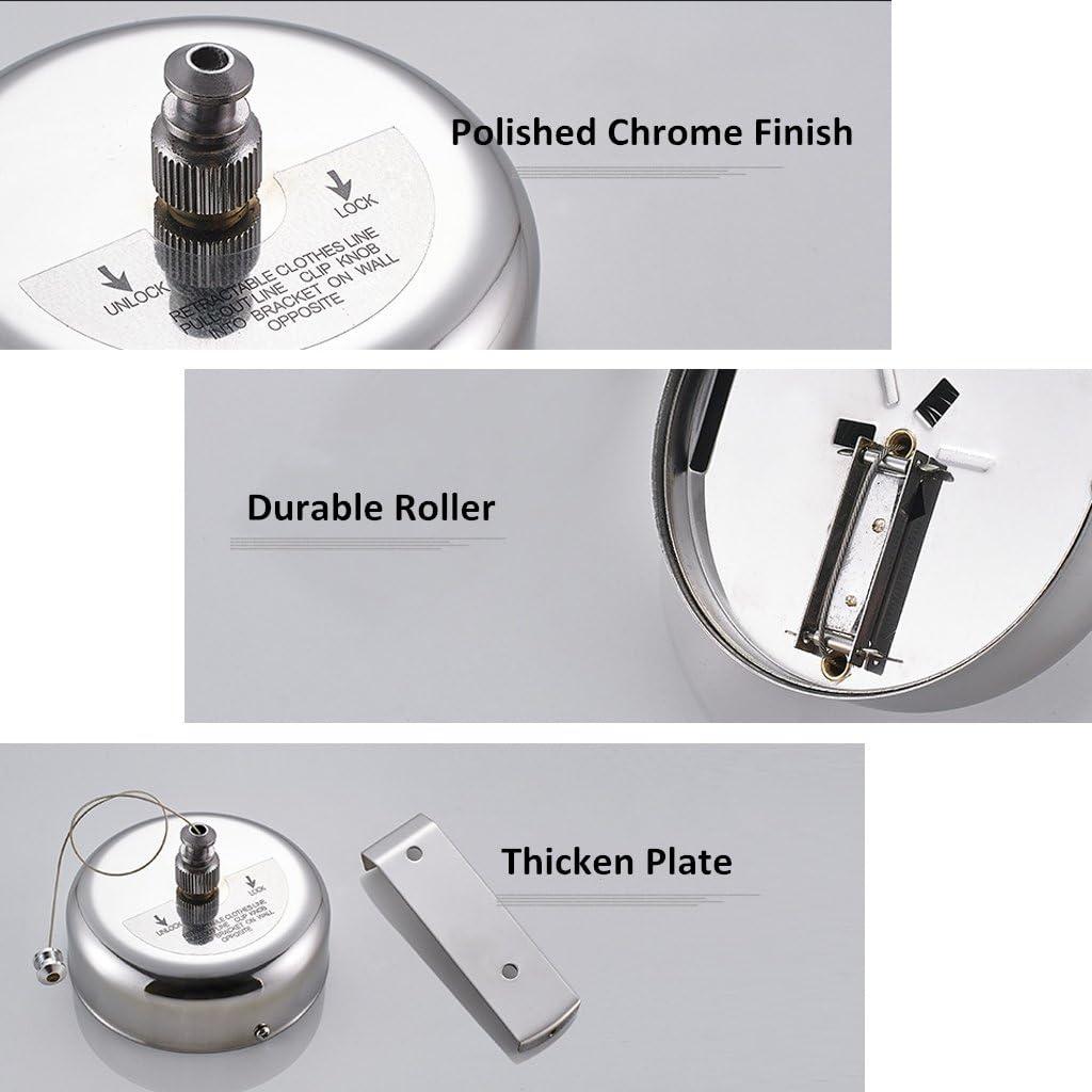 Cuerda Retráctil de Ropa BESy Acero Inoxidable 2.8m Cromado