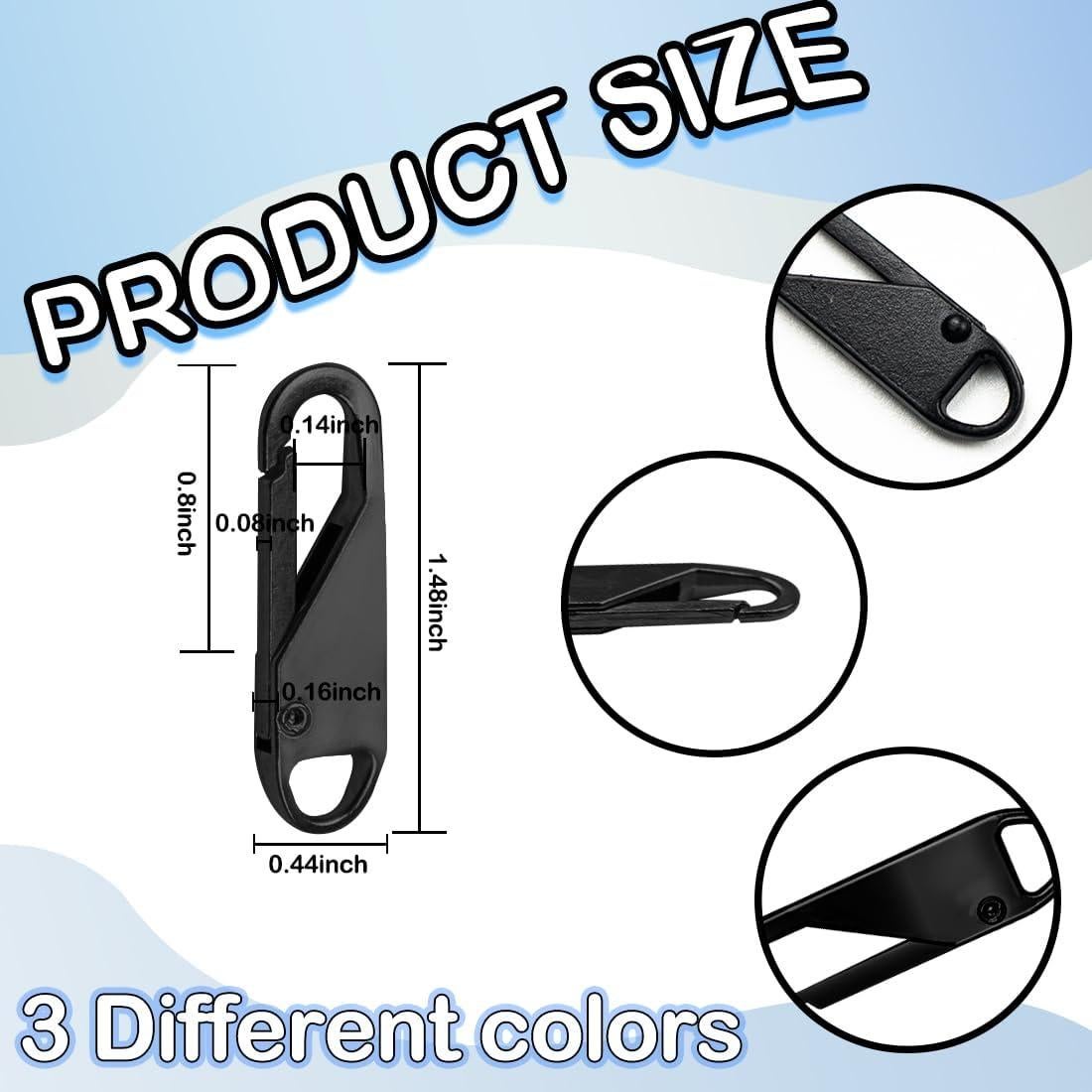 Kit de 30 Tiradores de Cremallera Metálicos ZGQHZR - Negro