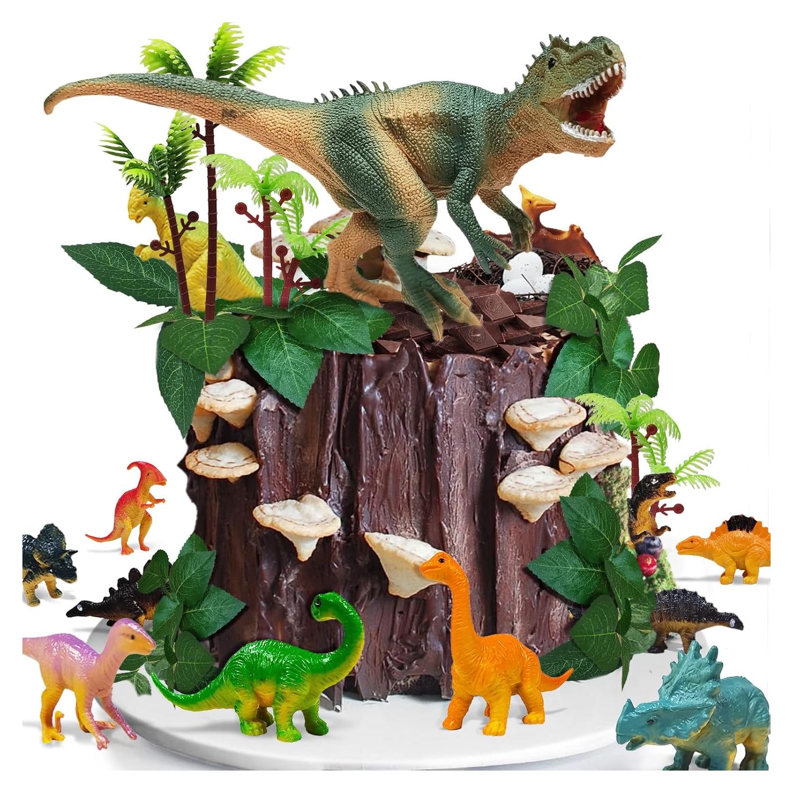 Decoraciones de Pastel Dinosaurio GLAHORSE 26 Piezas PVC