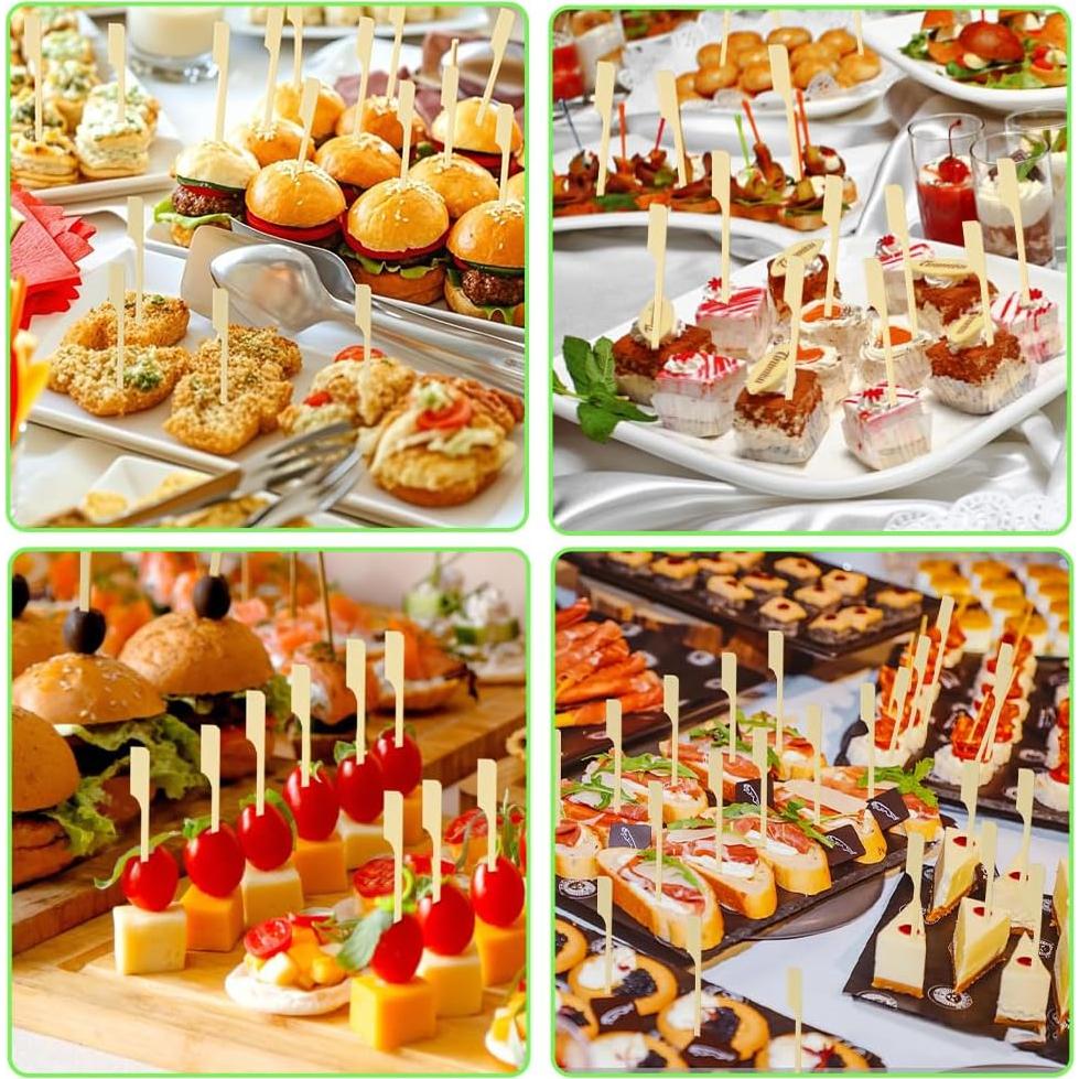 300 Pinchos de Bambú 12 cm para Aperitivos Libemskix