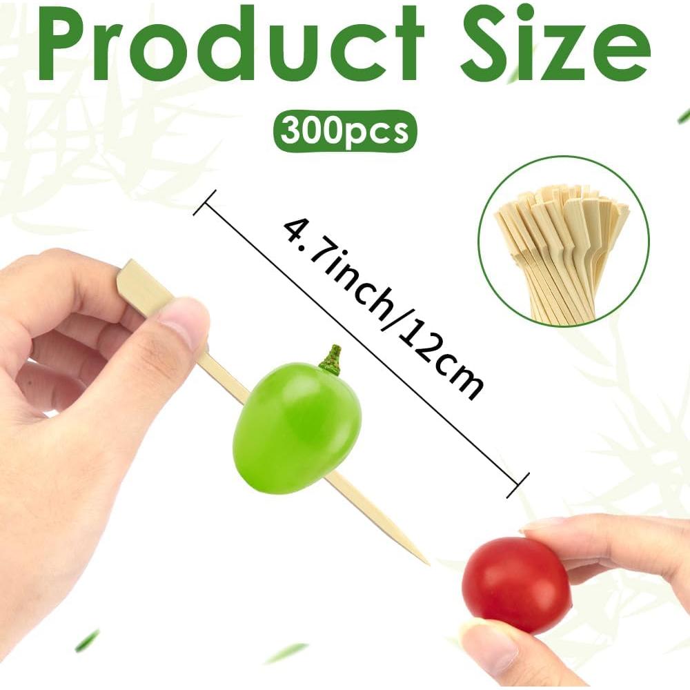 300 Pinchos de Bambú 12 cm para Aperitivos Libemskix