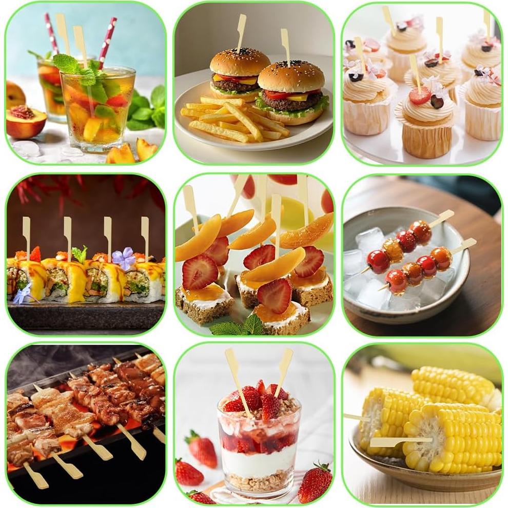 300 Pinchos de Bambú 12 cm para Aperitivos Libemskix