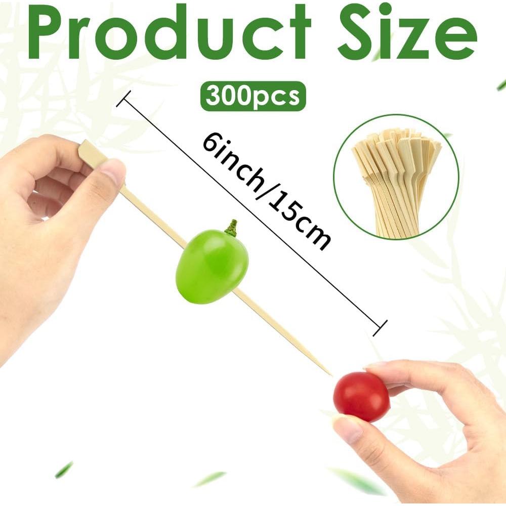 300 Pinchos de Bambú para Aperitivos 15 cm Libemskix