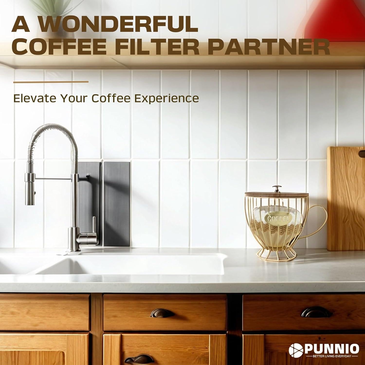 Cesta de Almacenamiento para Filtros de Café PUNNIO CFH-E1 Dorado