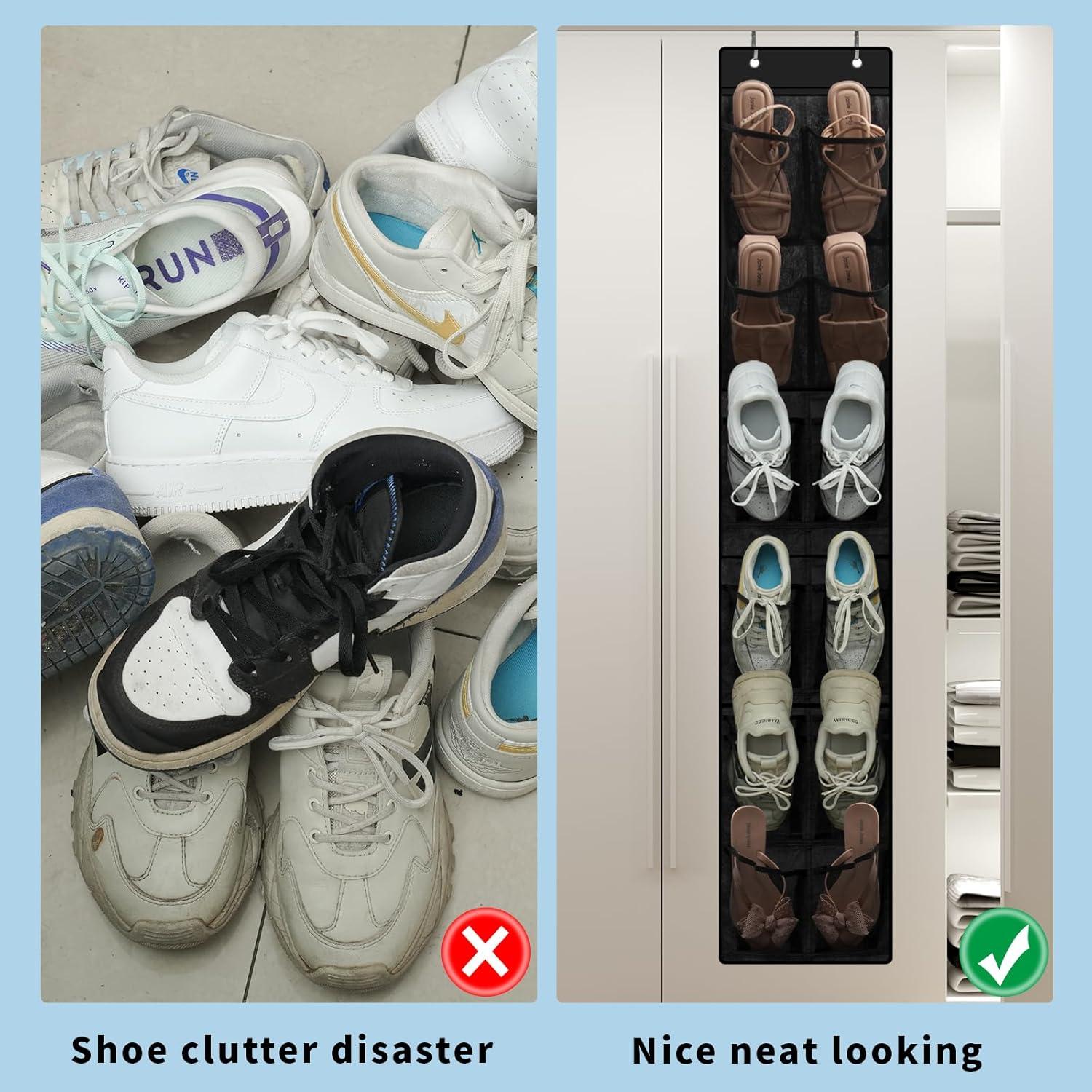 Organizador de Zapatos MSLOVE, 2 Piezas con 24 Bolsillos