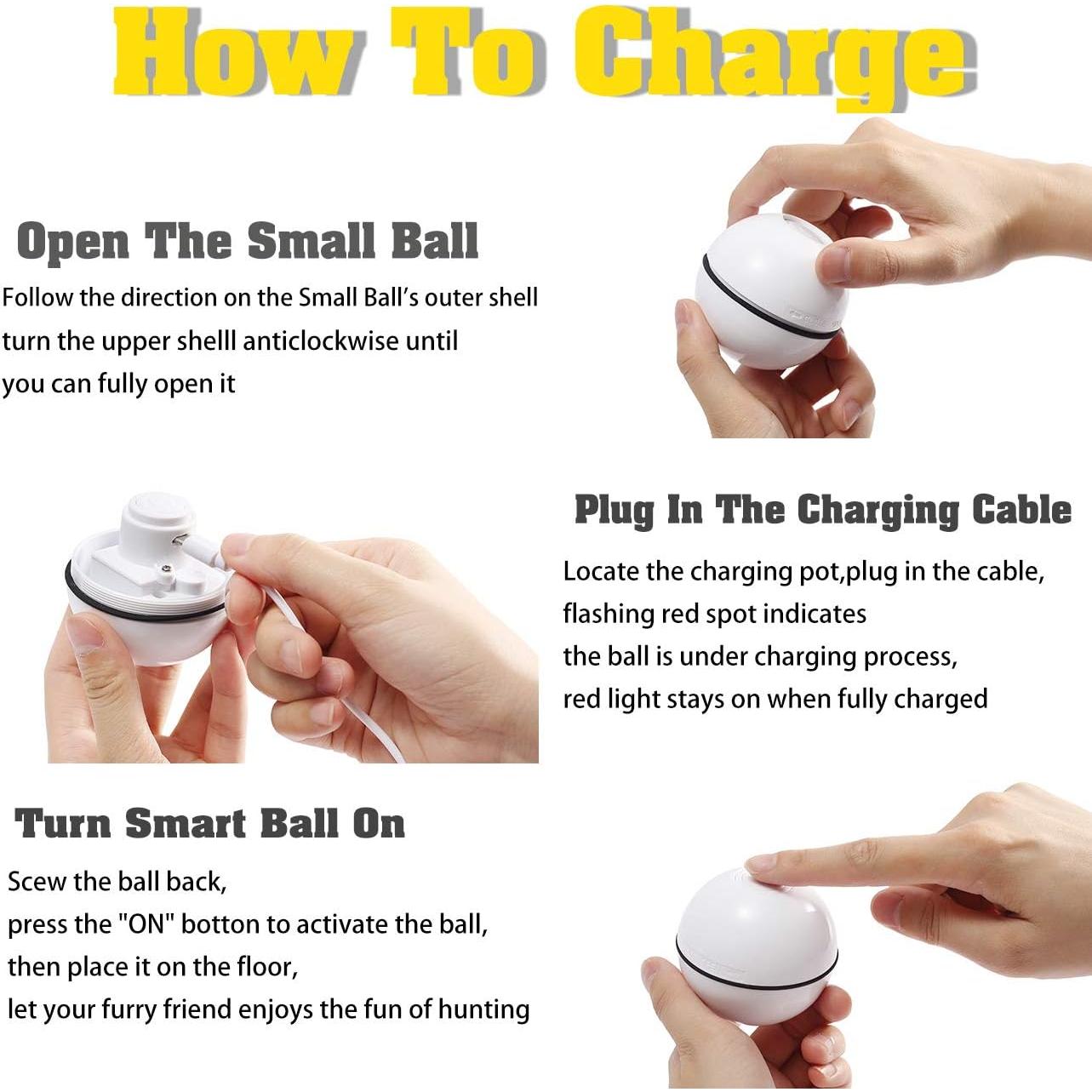 YOFUN Juguete Interactivo para Gatos - Bola Automática LED