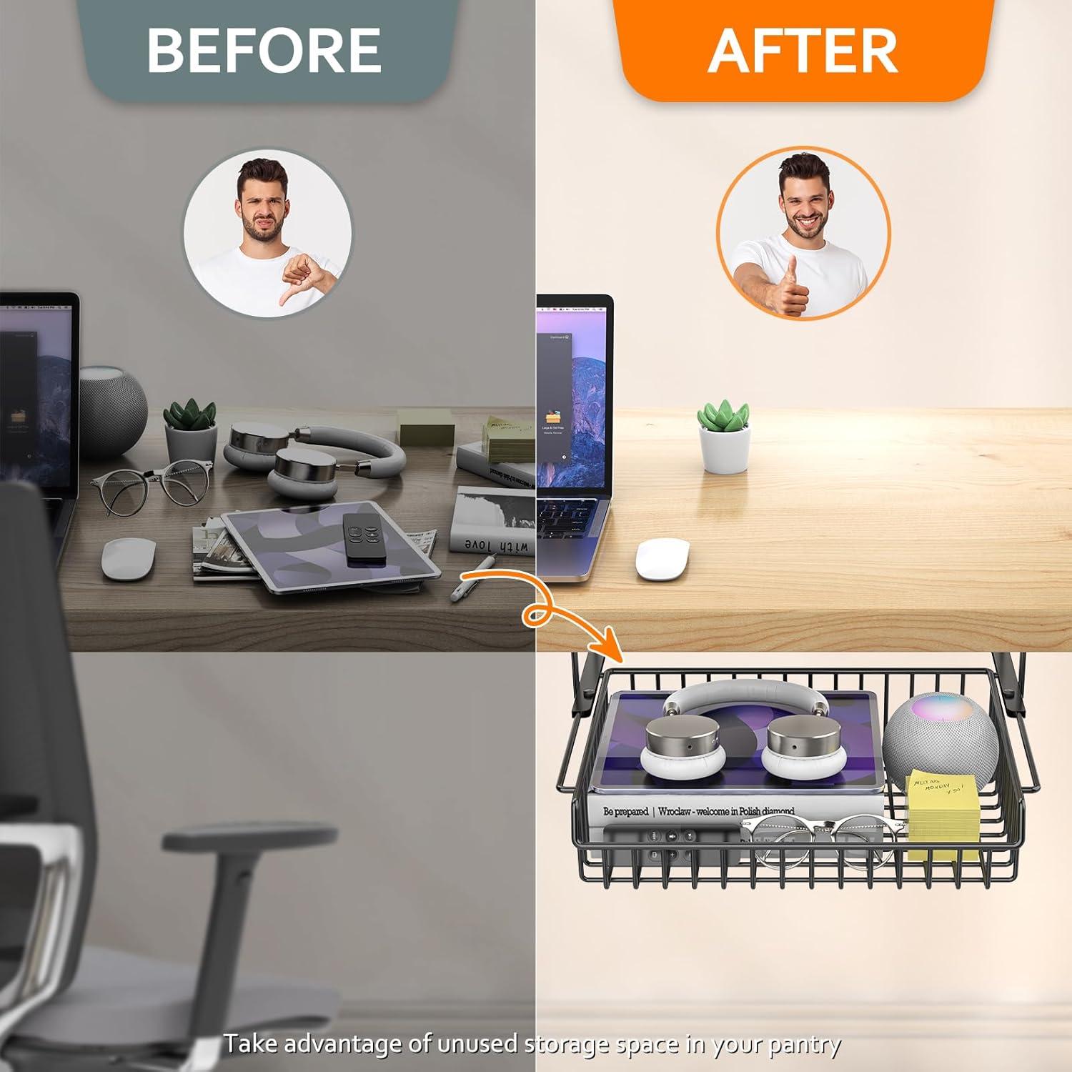 Cajón Bajo Escritorio ENONCI Metálico 32x23cm Organizador