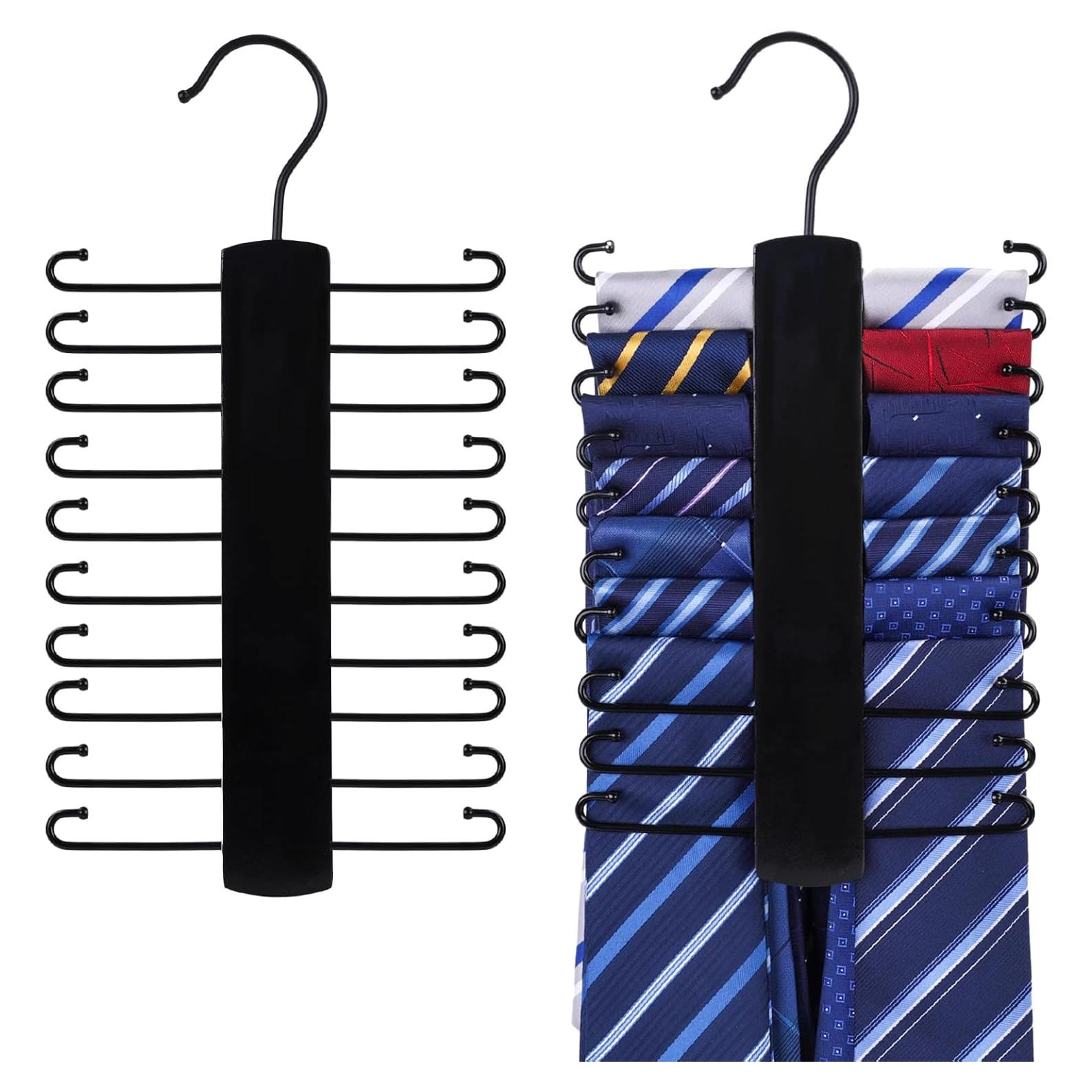 Perchero de Corbatas JOHOUSE de Madera 20 Ganchos Rotatorio 30cm