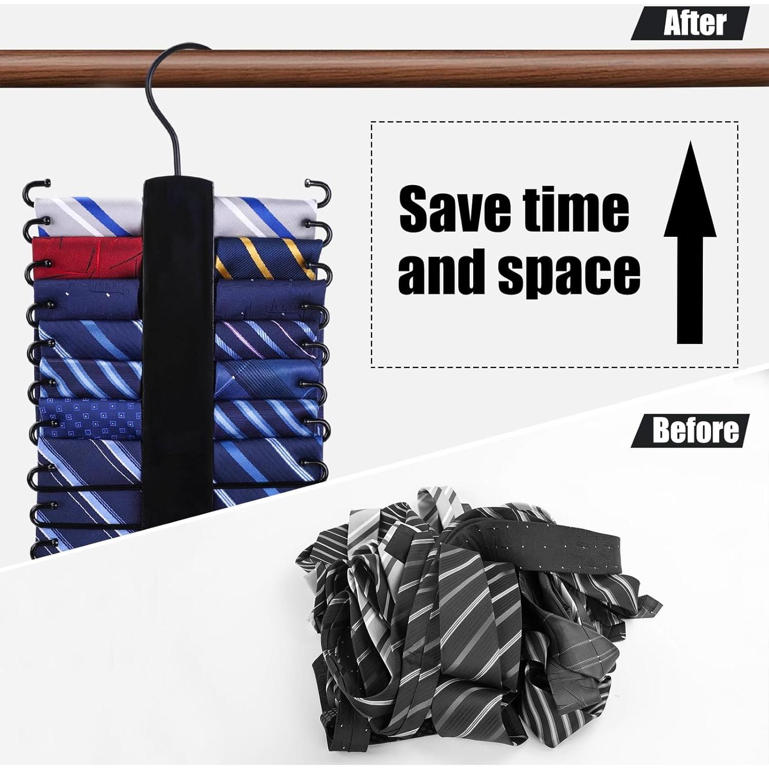 Perchero de Corbatas JOHOUSE de Madera 20 Ganchos Rotatorio 30cm