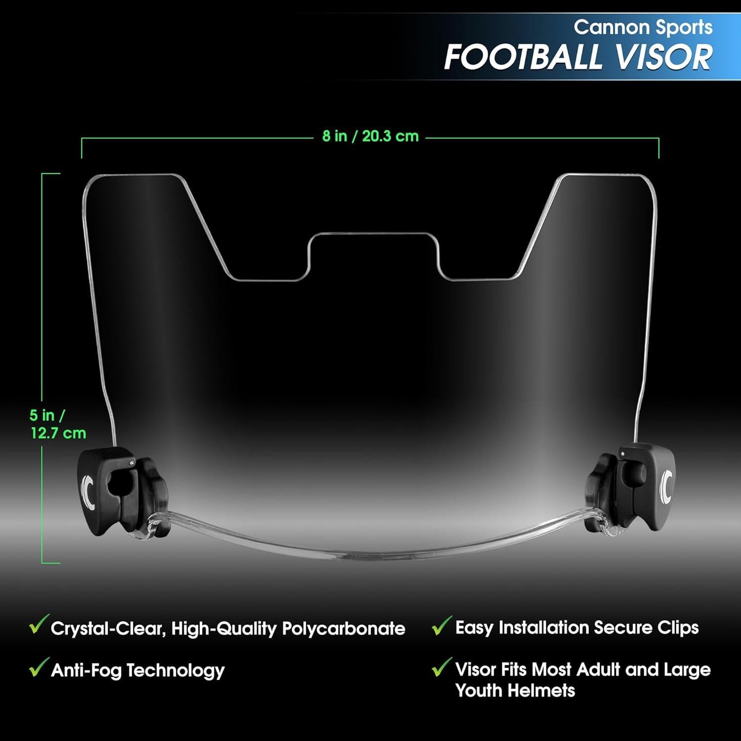 Visera de Fútbol Cannon Sports FBV - Lente Plana Anti-Niebla
