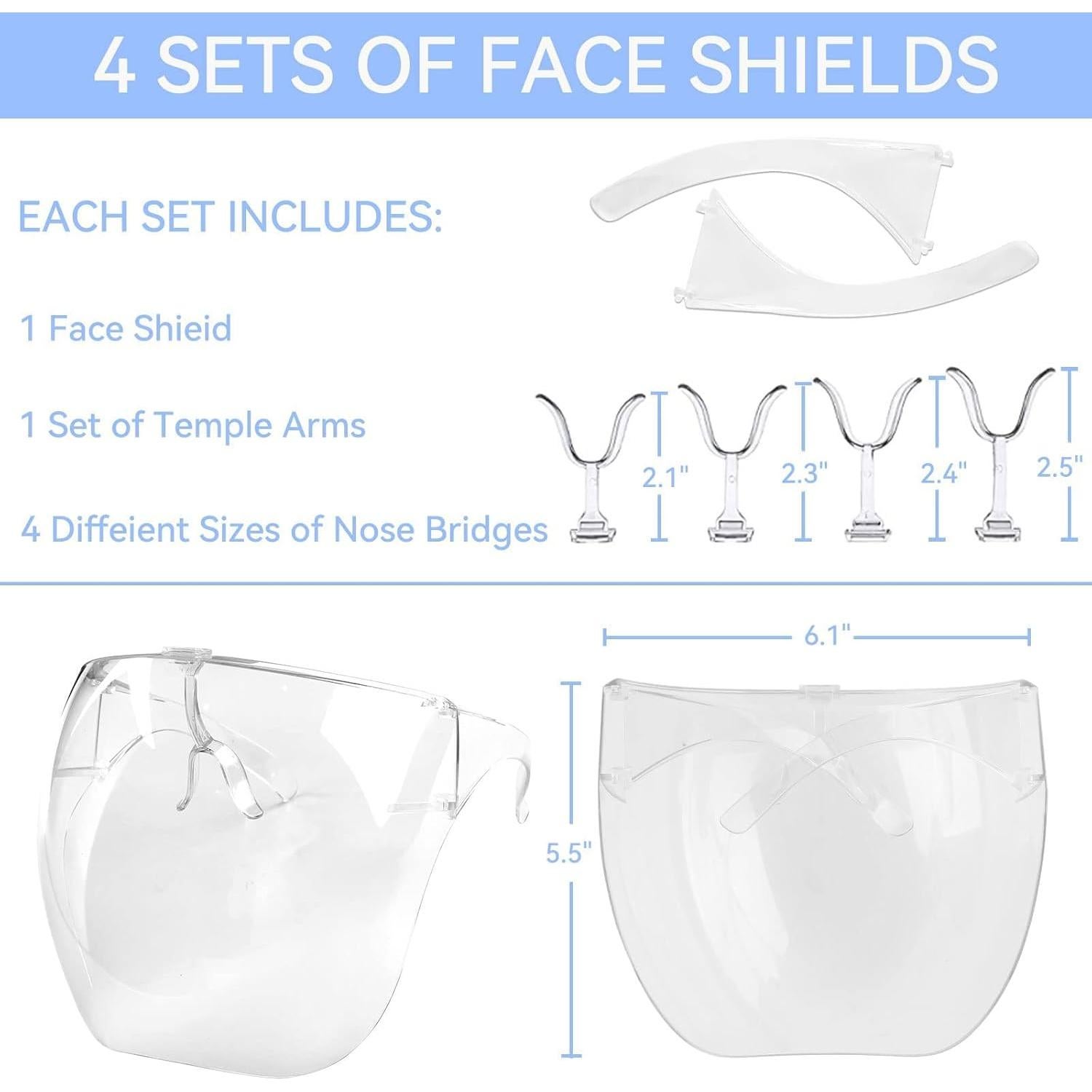 Escudo Facial Antivaho 4 Paquete - Protección Completa Adultos