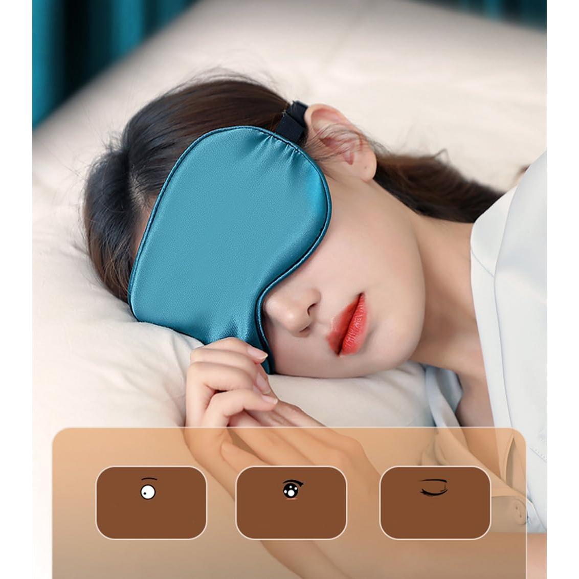 Máscara de Sueño de Seda Bodbop Ajustable para Bloquear Luz