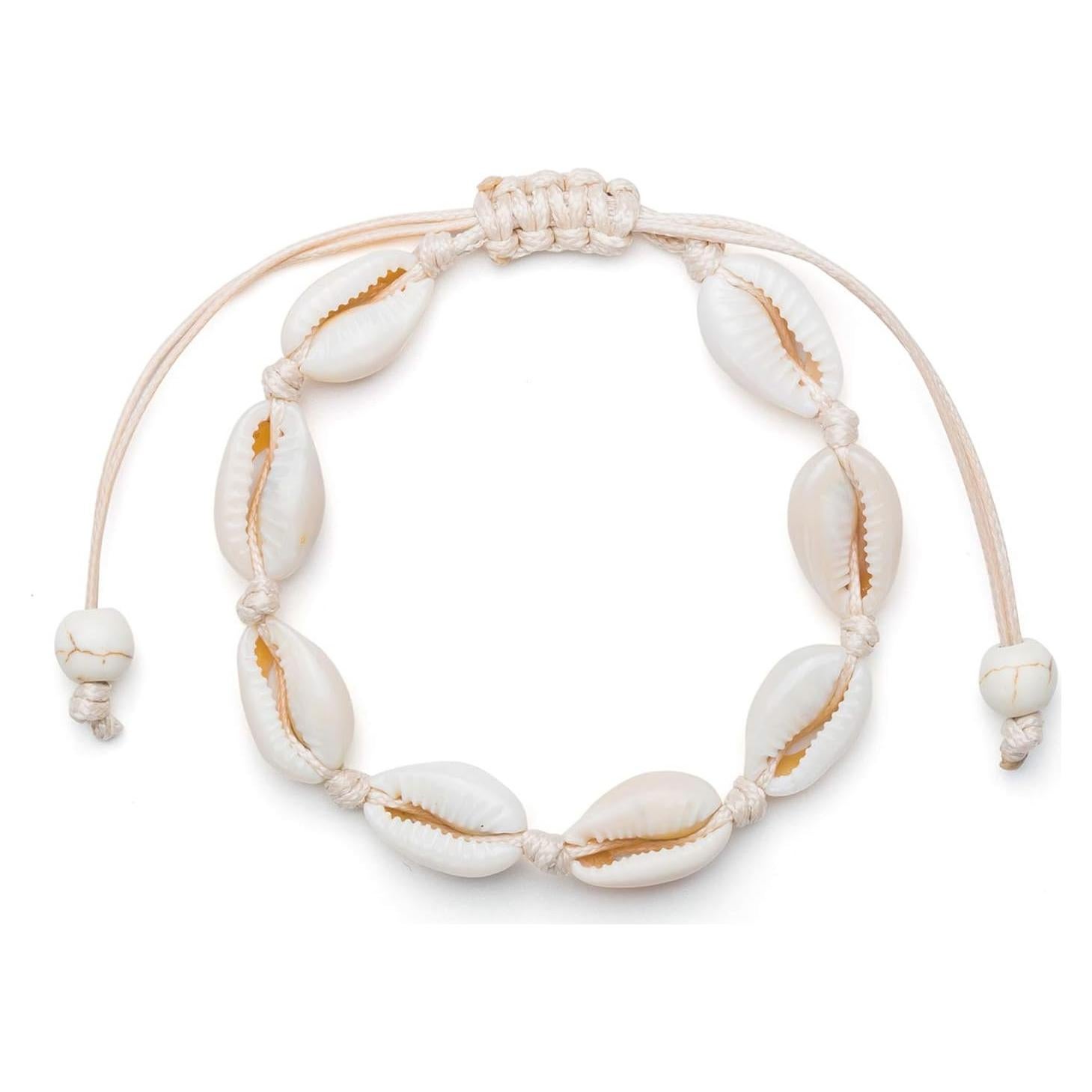Pulsera de Conchas Puka Fesciory Ajustable para Mujeres