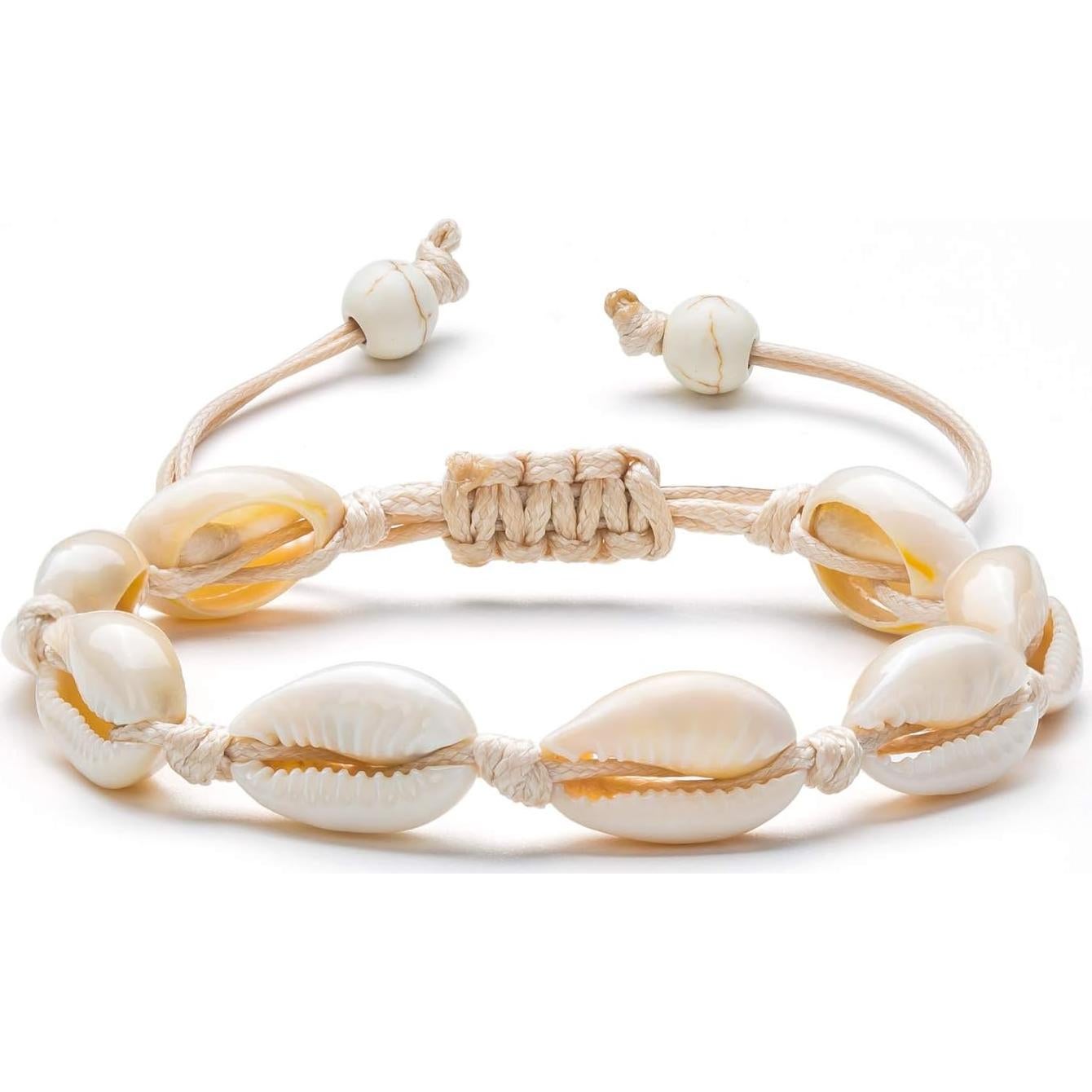 Pulsera de Conchas Puka Fesciory Ajustable para Mujeres
