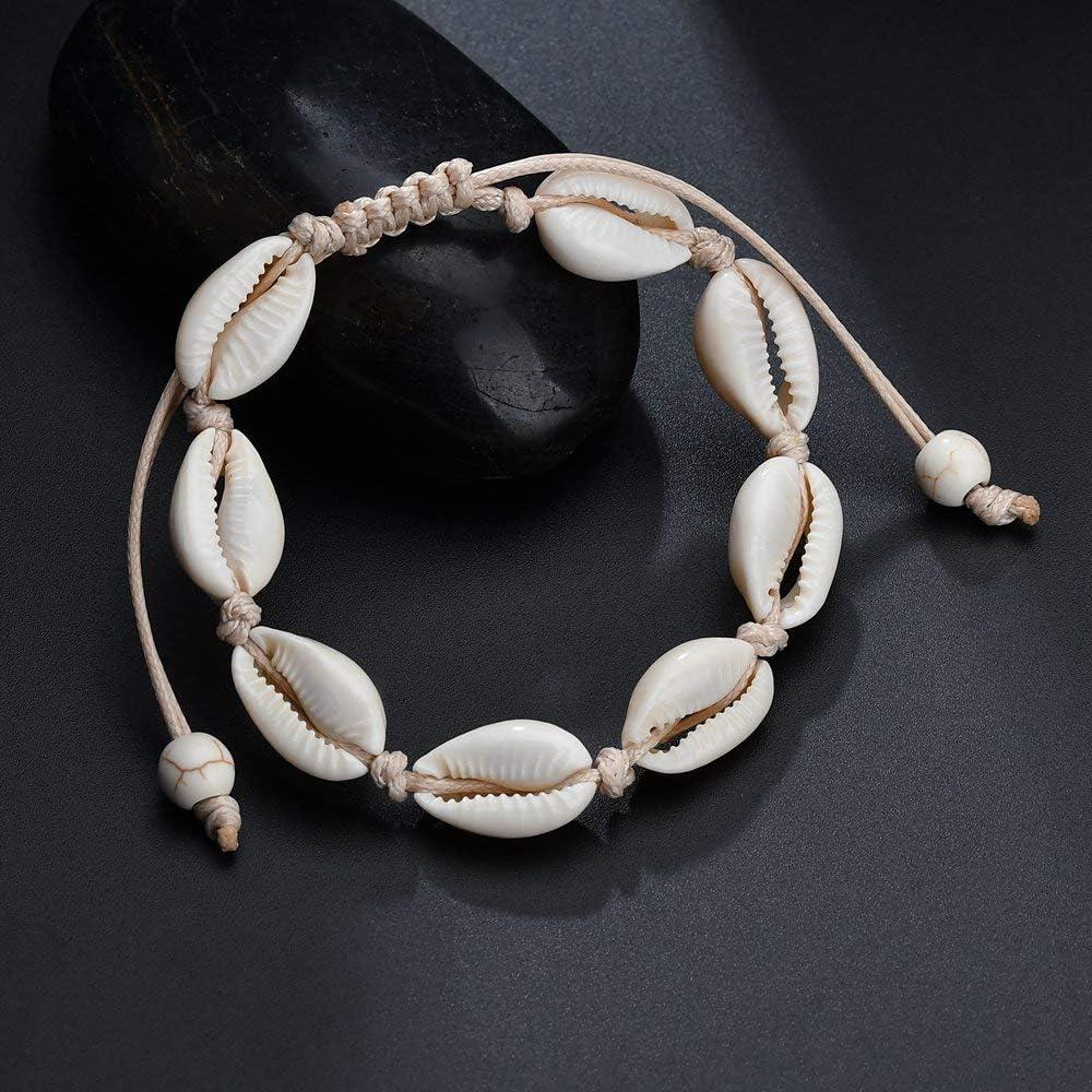Pulsera de Conchas Puka Fesciory Ajustable para Mujeres