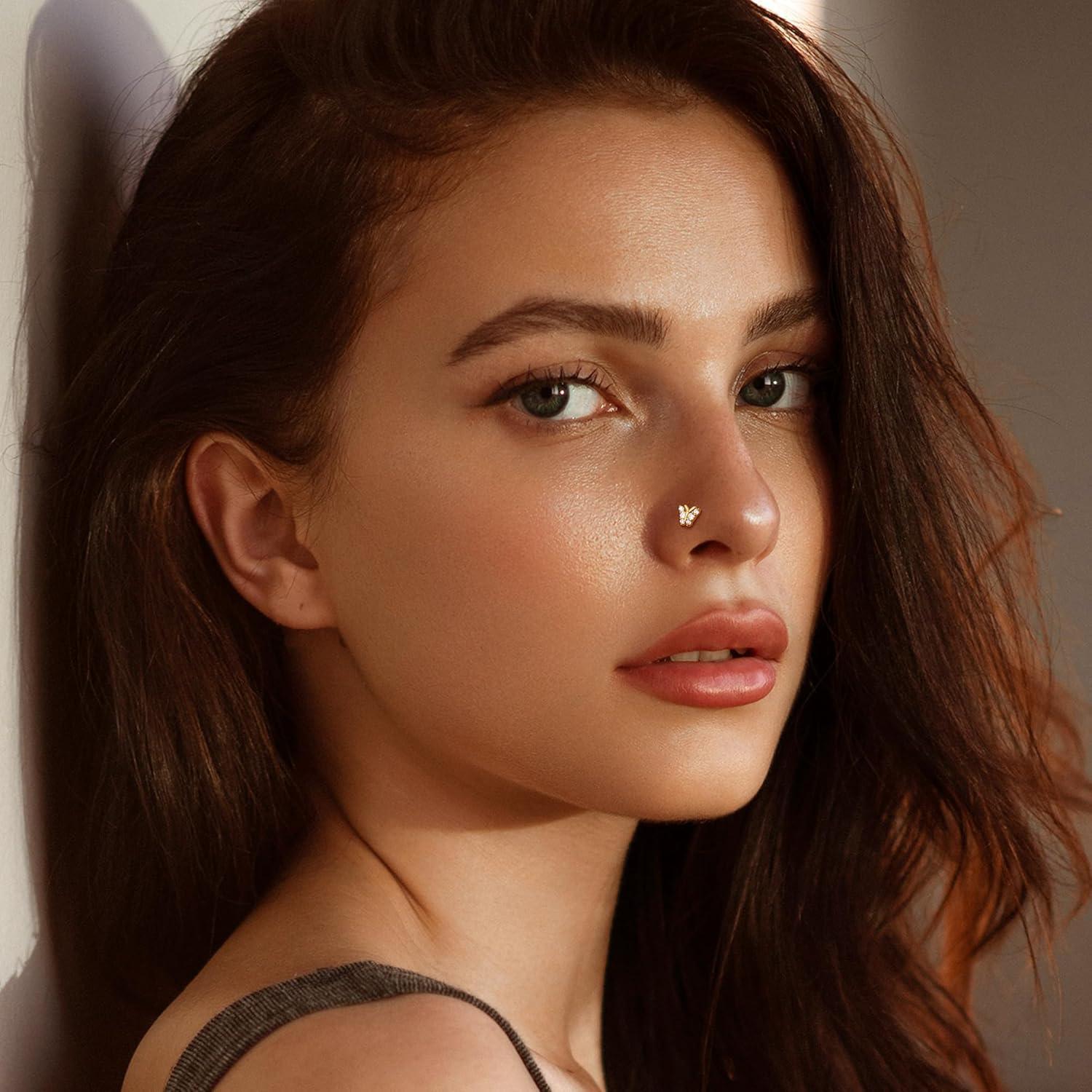 Conjunto 20 Pcs Aros Nasales 20G UBGICIG Acero Quirúrgico Hipoalergénico