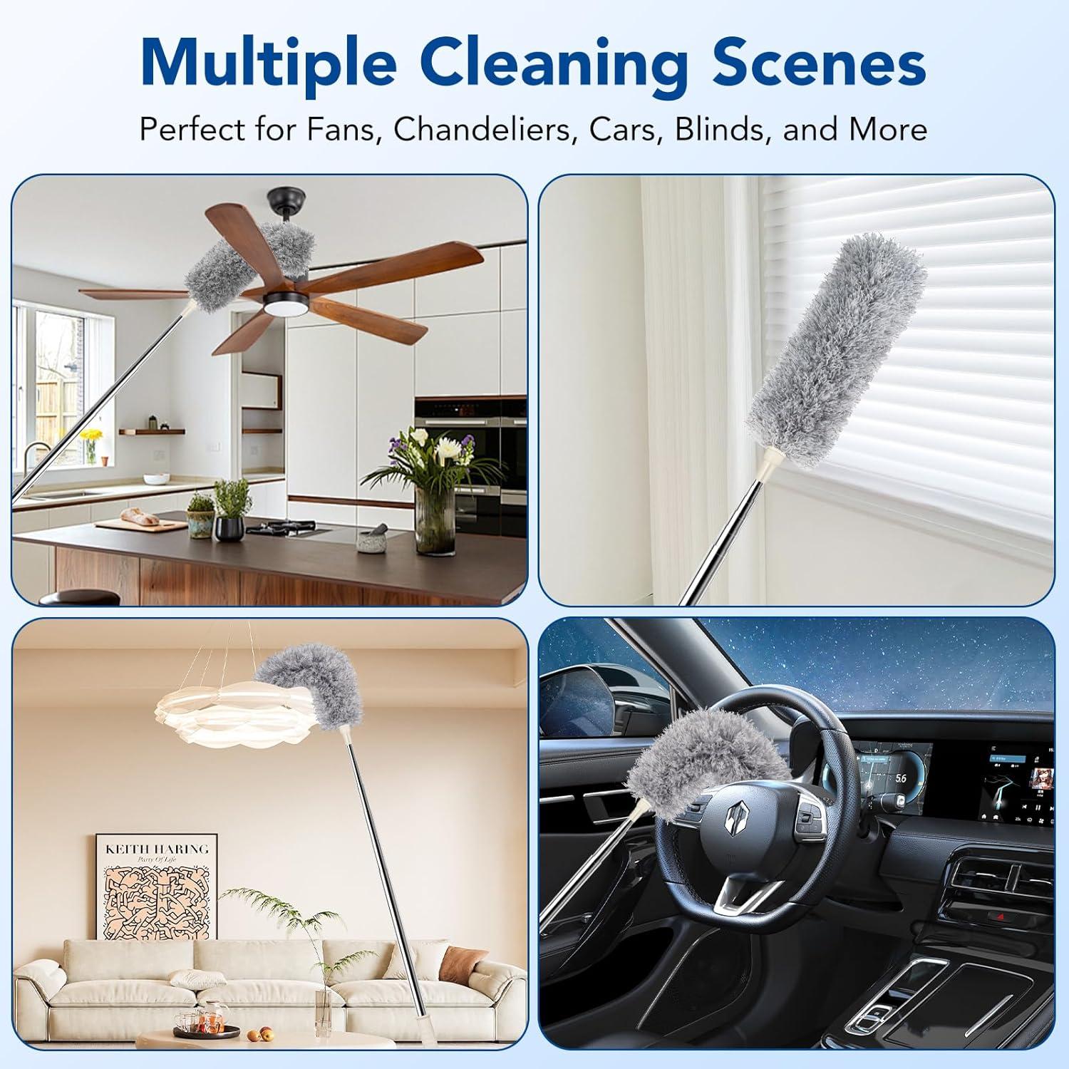 Limpiador de Ventiladores de Techo Azun con Palo Extensible 76-243 cm