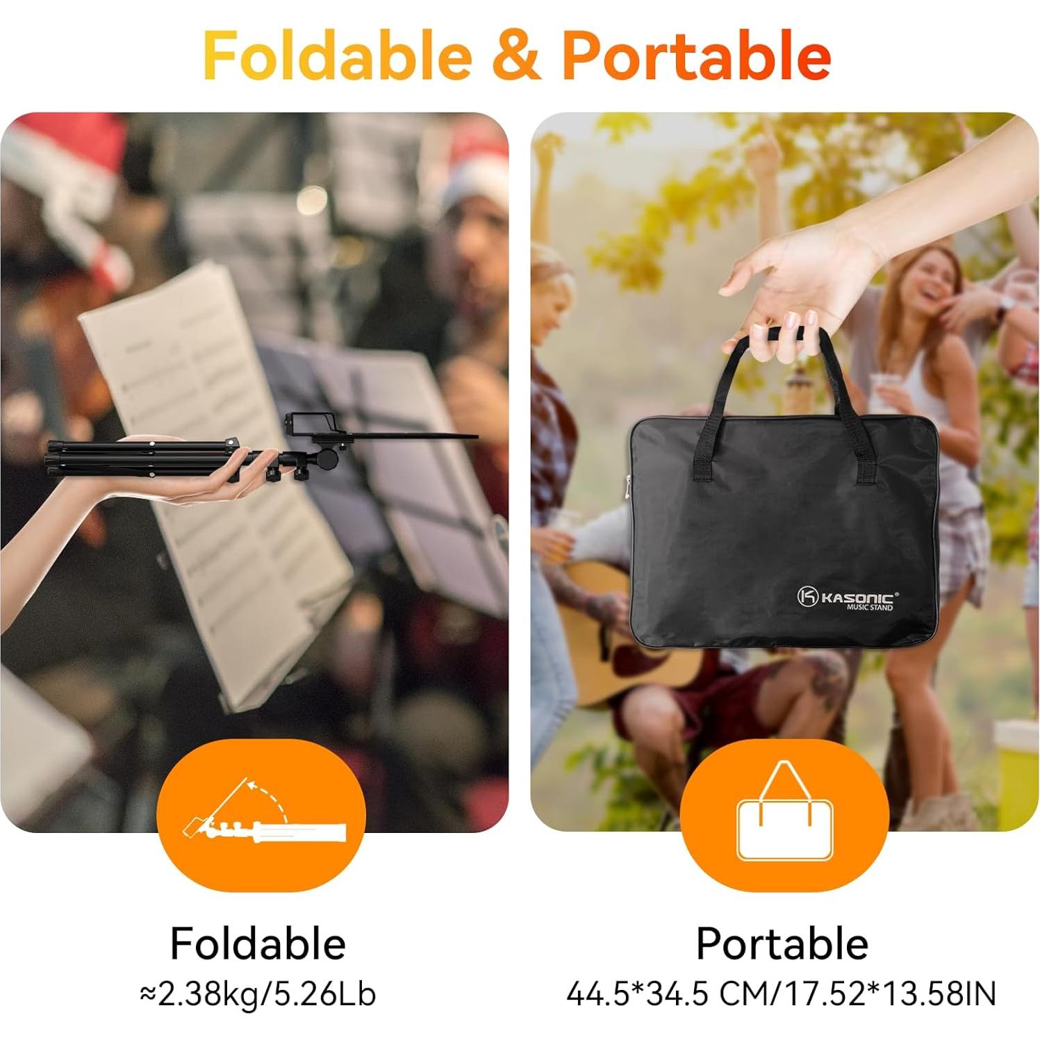 Soporte de Partituras Plegable K KASONIC MS-109BK Negro